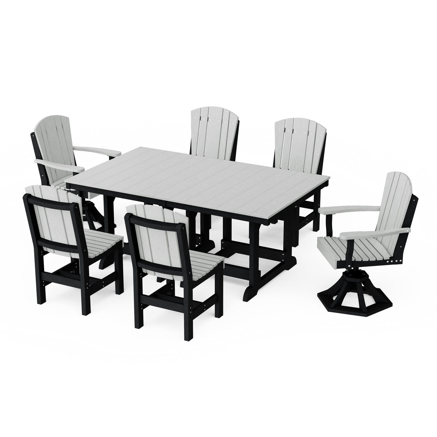 Heritage 7-Piece Dining Set with Swivel Chairs