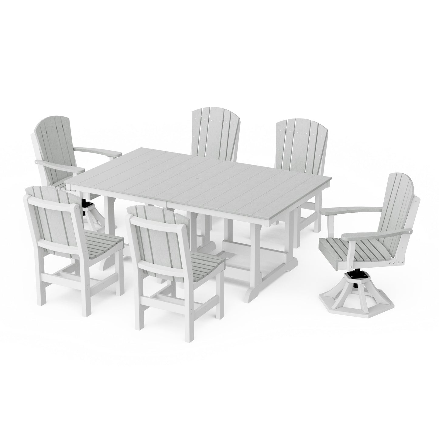 Heritage 7-Piece Dining Set with Swivel Chairs