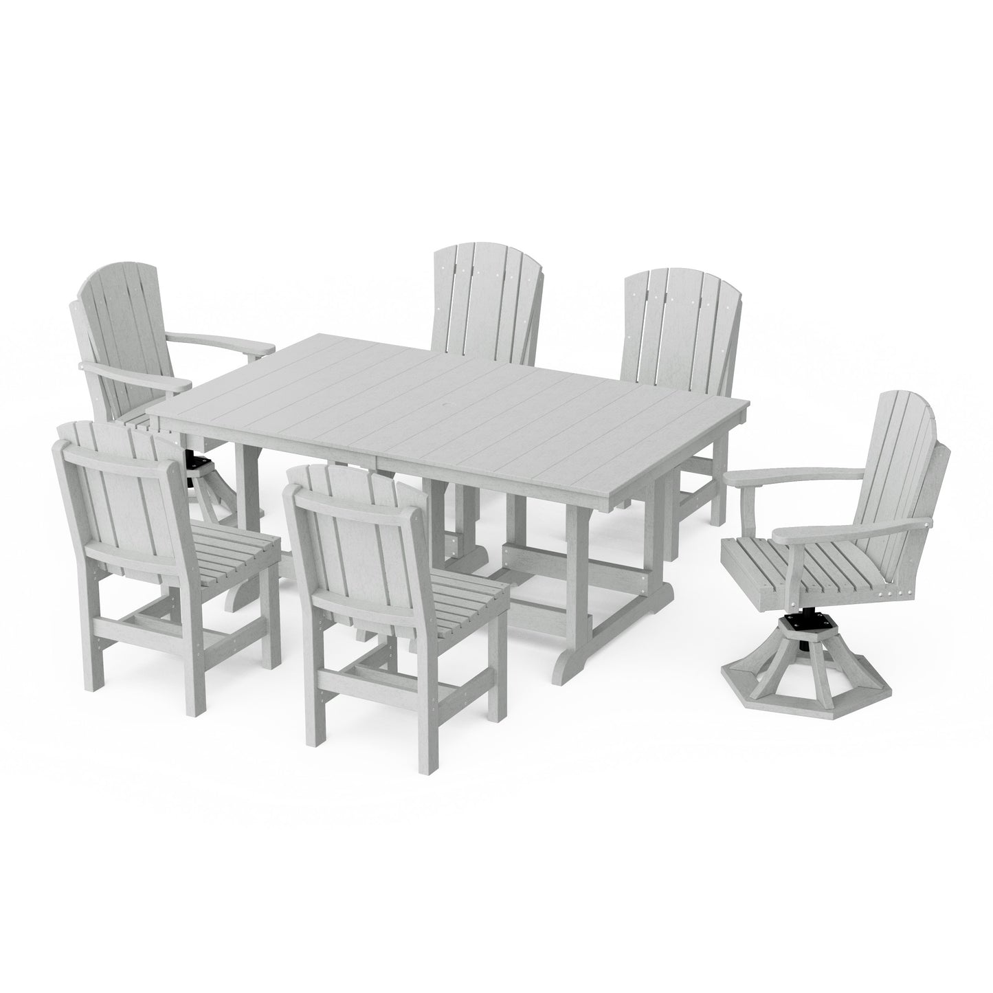 Heritage 7-Piece Dining Set with Swivel Chairs