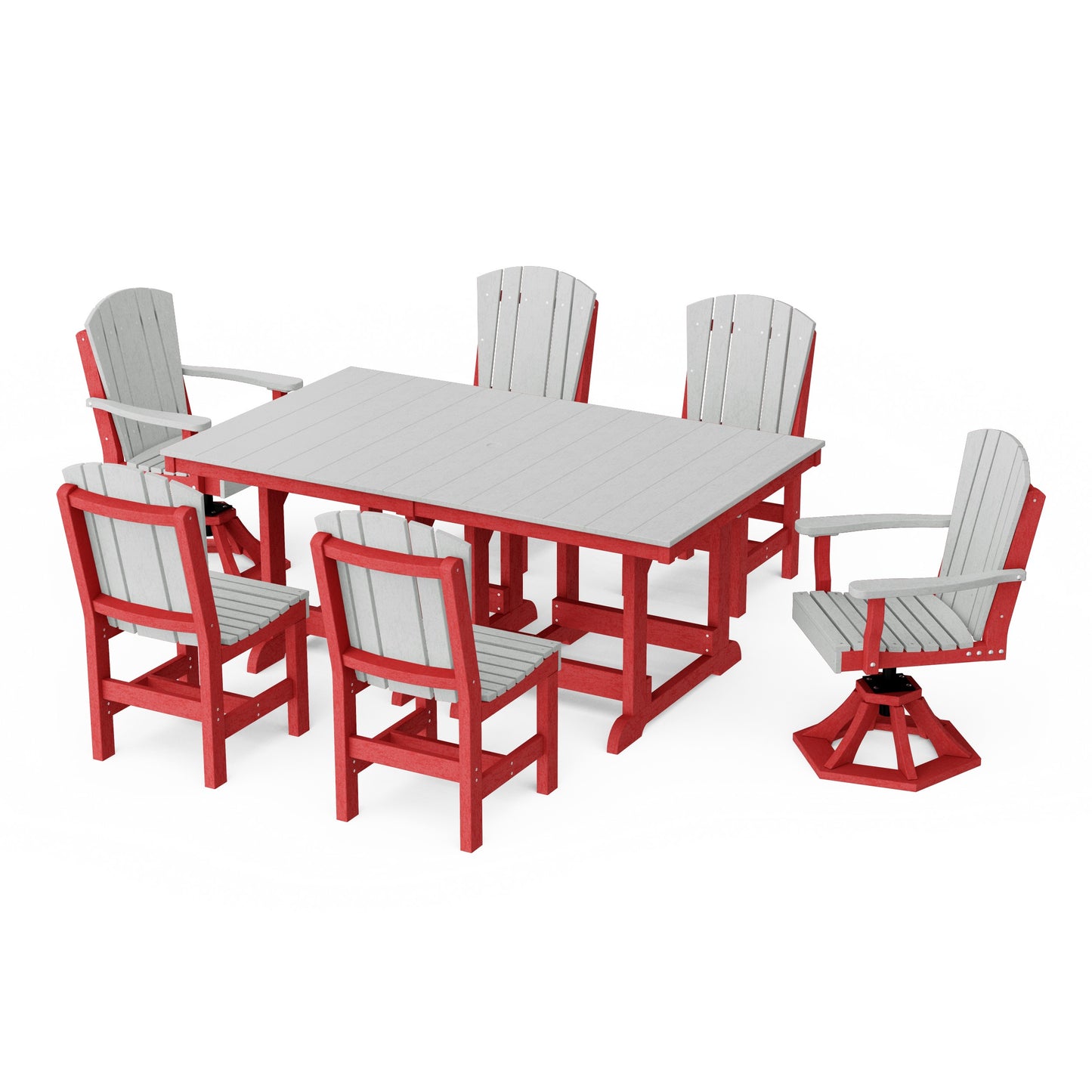 Heritage 7-Piece Dining Set with Swivel Chairs