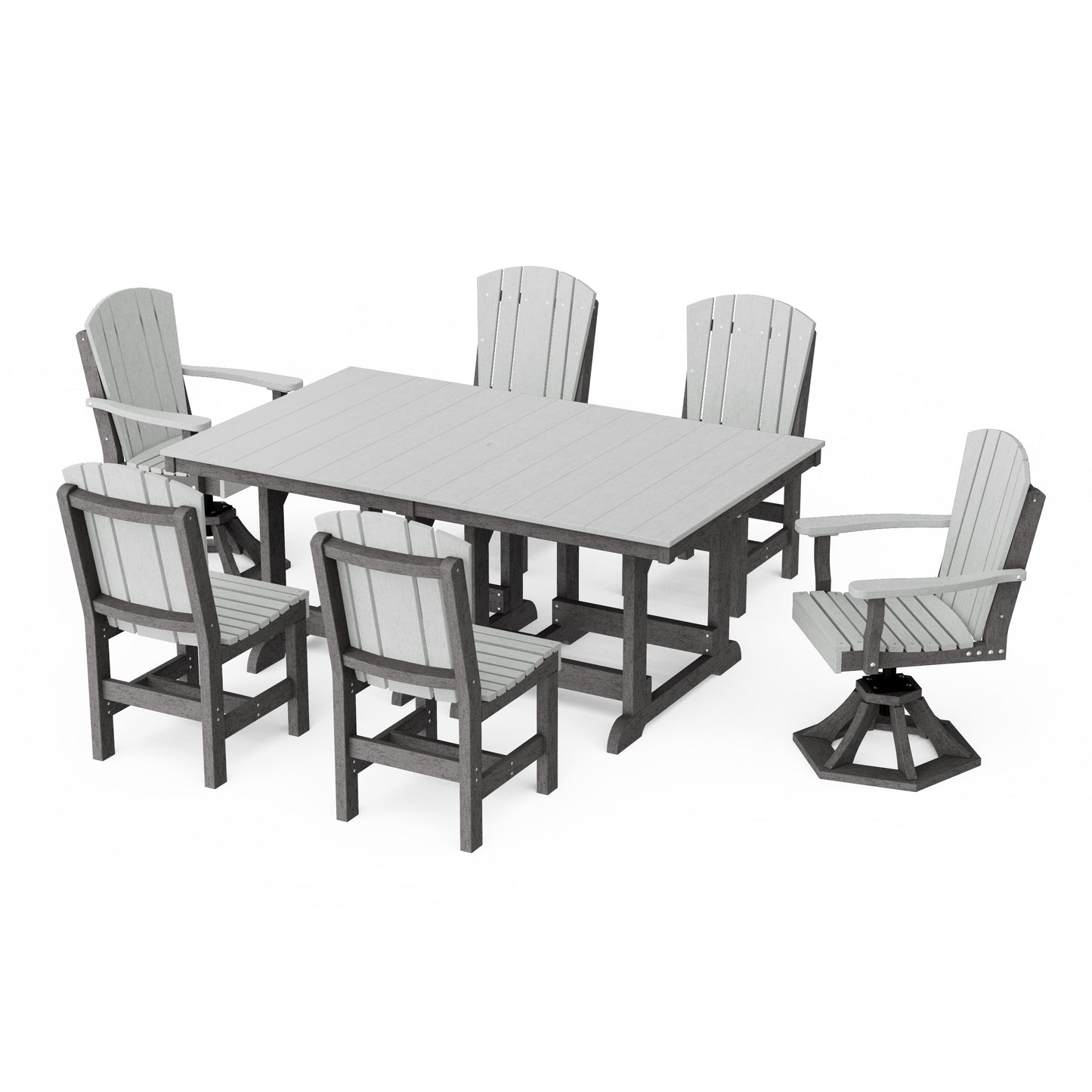 Heritage 7-Piece Dining Set with Swivel Chairs