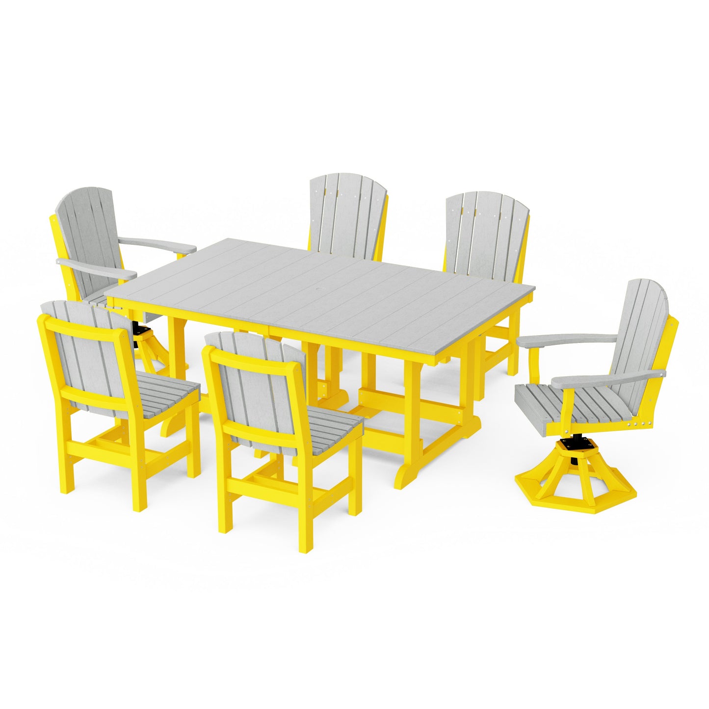 Heritage 7-Piece Dining Set with Swivel Chairs