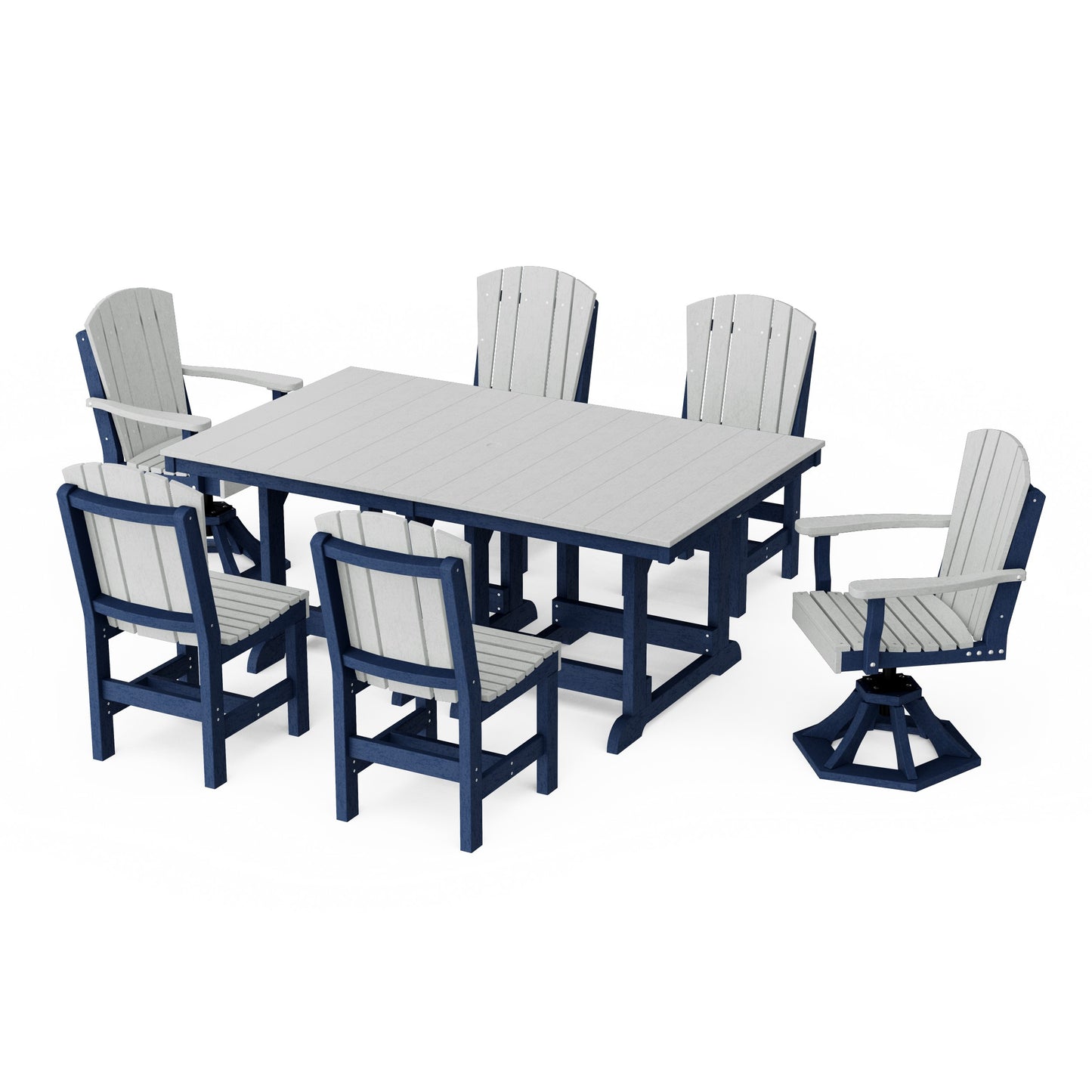Heritage 7-Piece Dining Set with Swivel Chairs