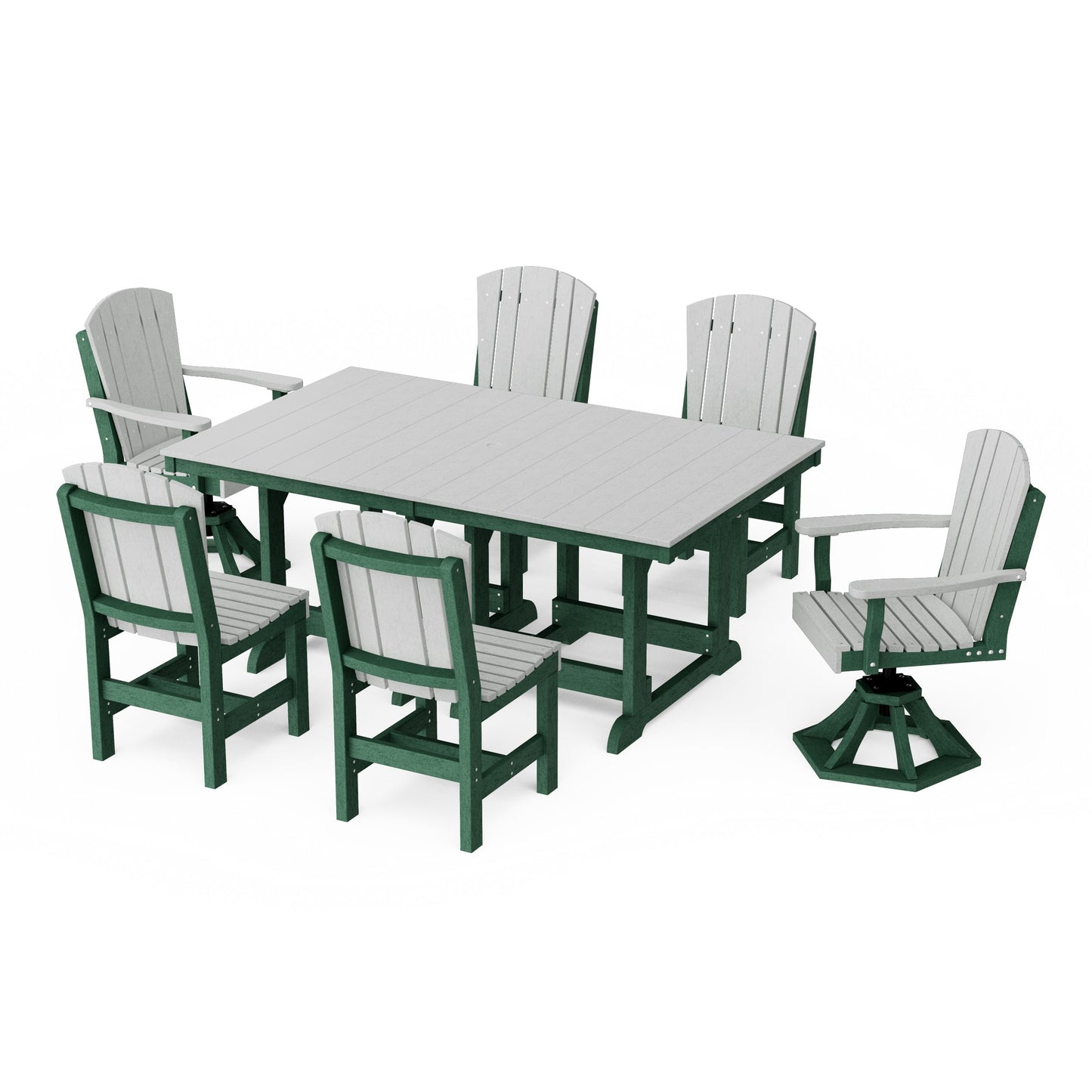 Heritage 7-Piece Dining Set with Swivel Chairs