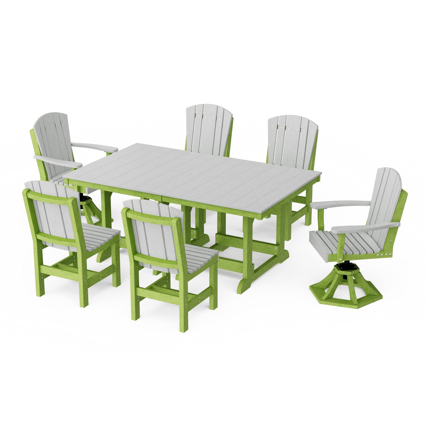 Heritage 7-Piece Dining Set with Swivel Chairs