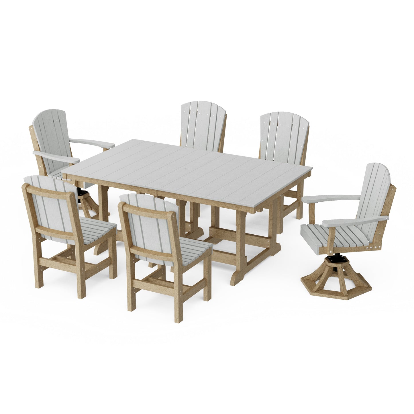 Heritage 7-Piece Dining Set with Swivel Chairs
