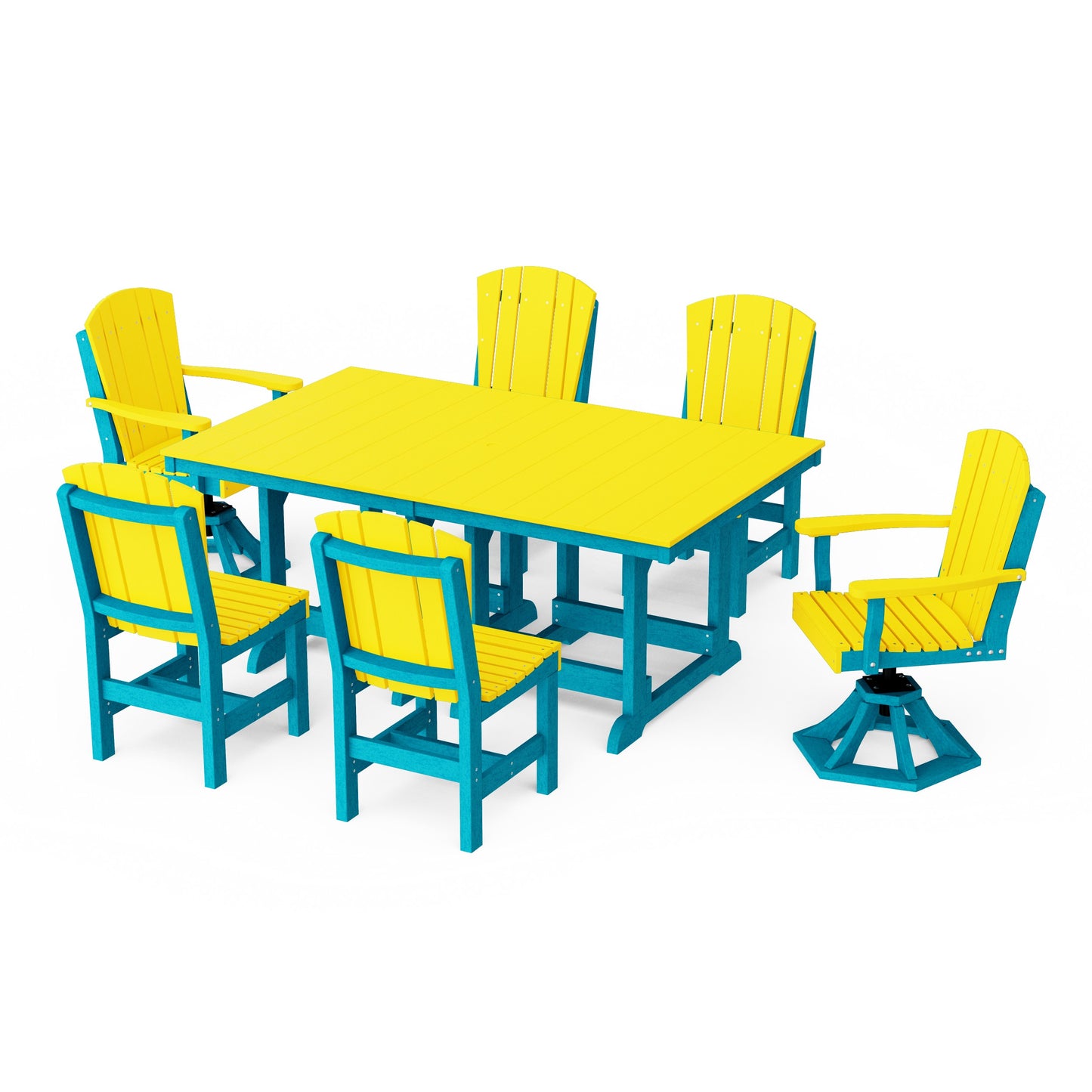 Heritage 7-Piece Dining Set with Swivel Chairs