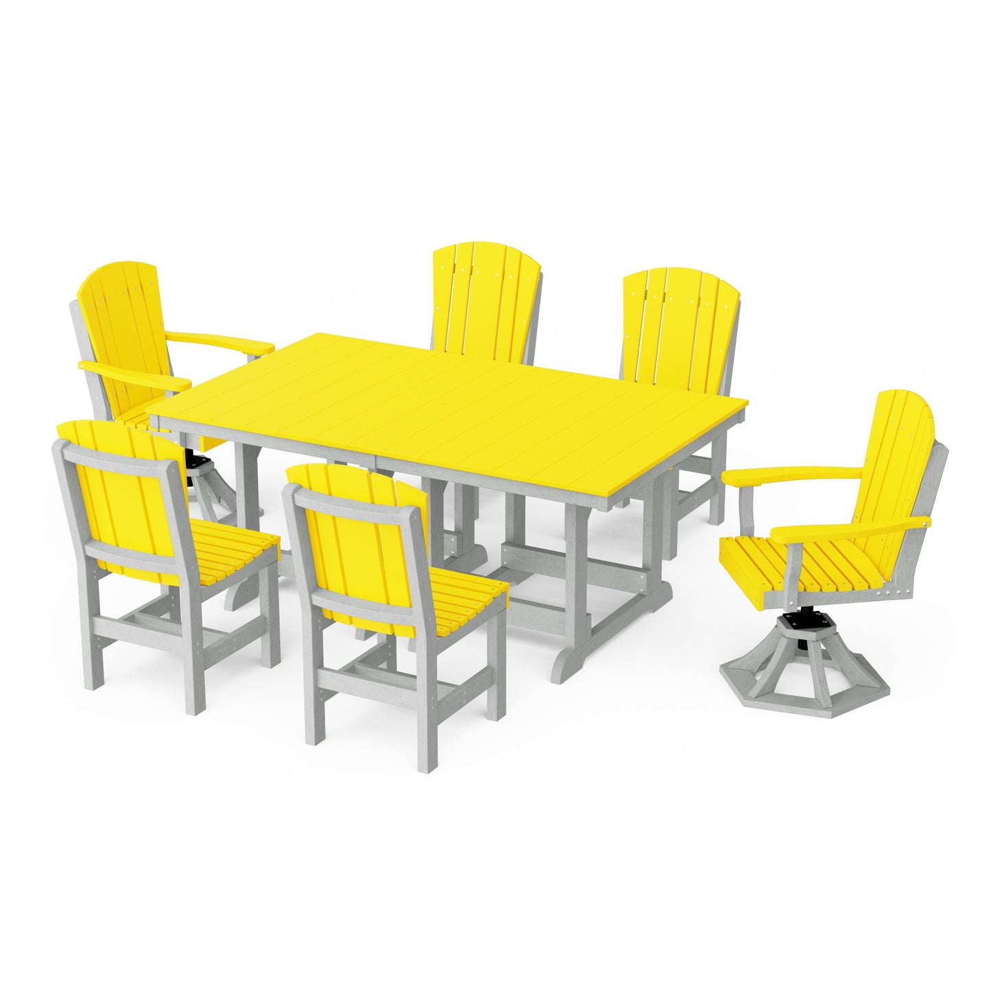 Heritage 7-Piece Dining Set with Swivel Chairs