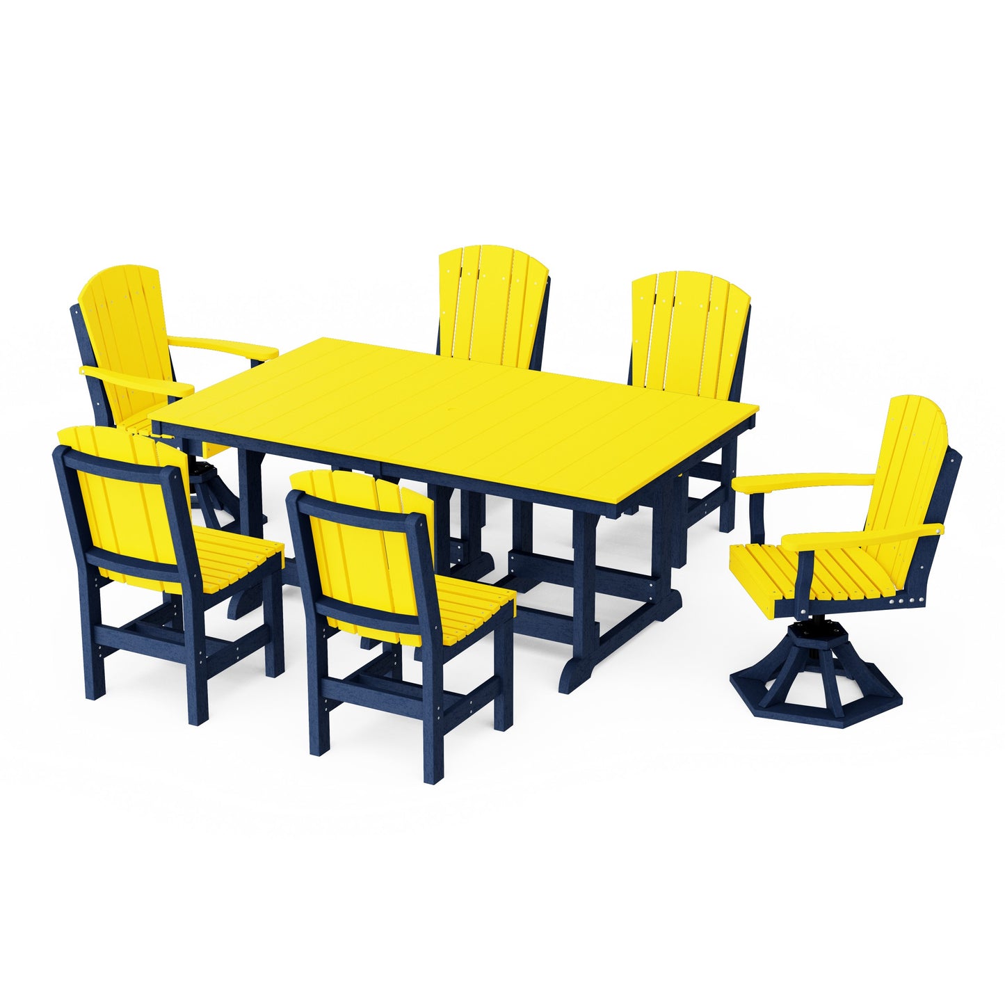 Heritage 7-Piece Dining Set with Swivel Chairs