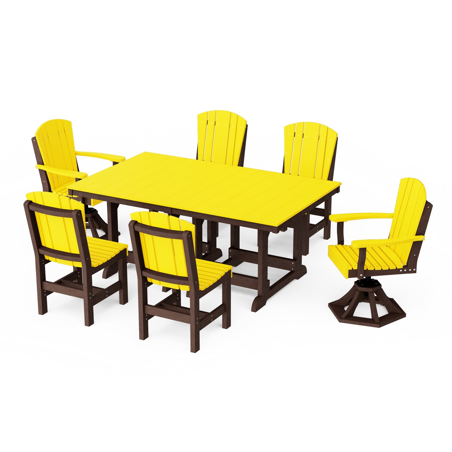 Heritage 7-Piece Dining Set with Swivel Chairs