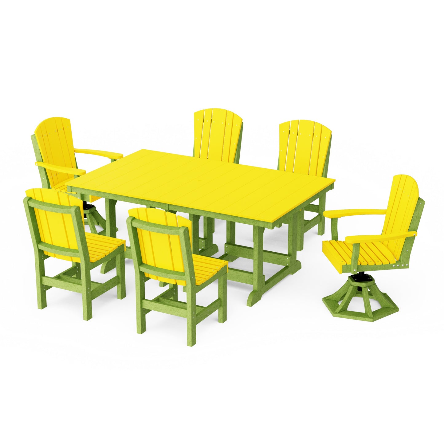 Heritage 7-Piece Dining Set with Swivel Chairs
