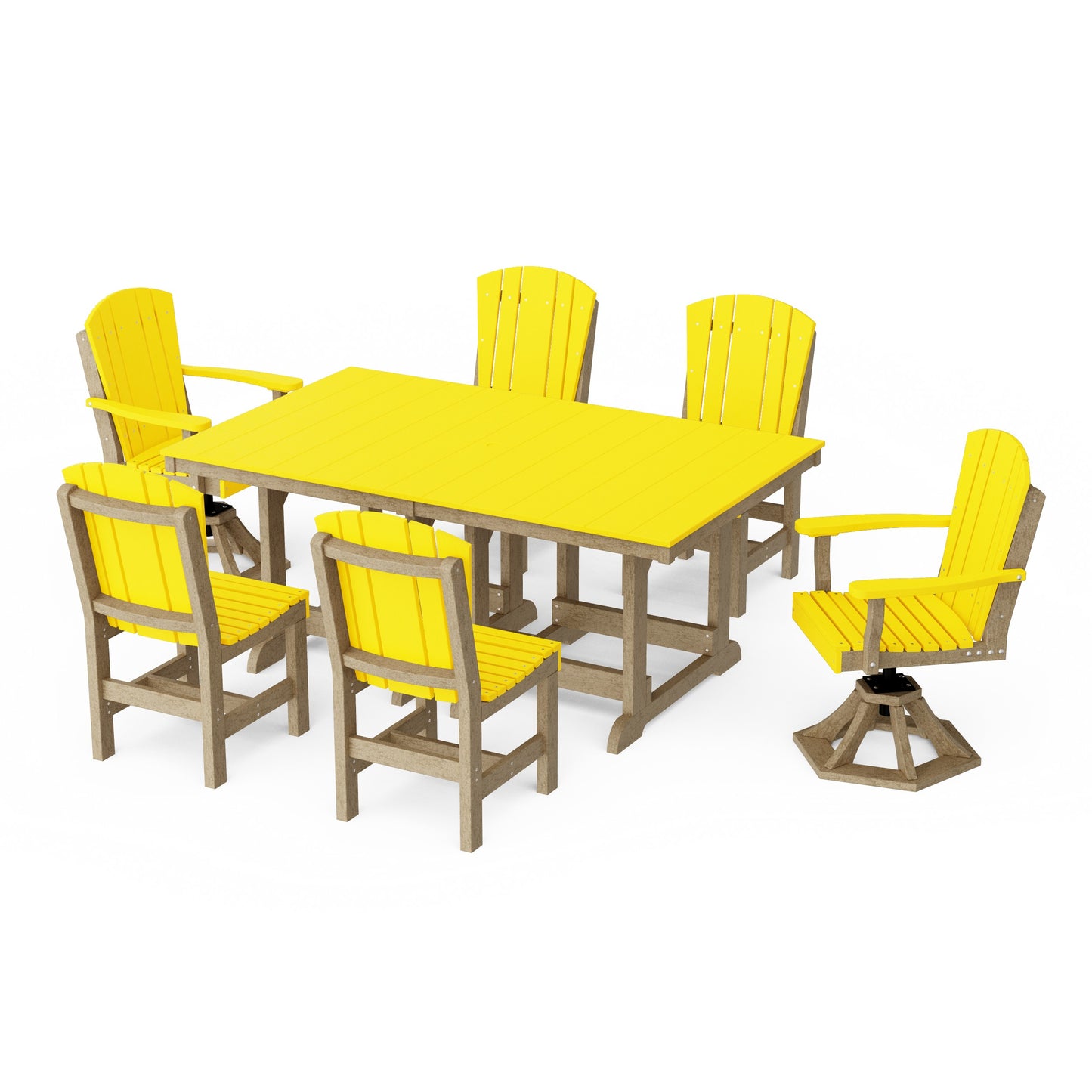 Heritage 7-Piece Dining Set with Swivel Chairs