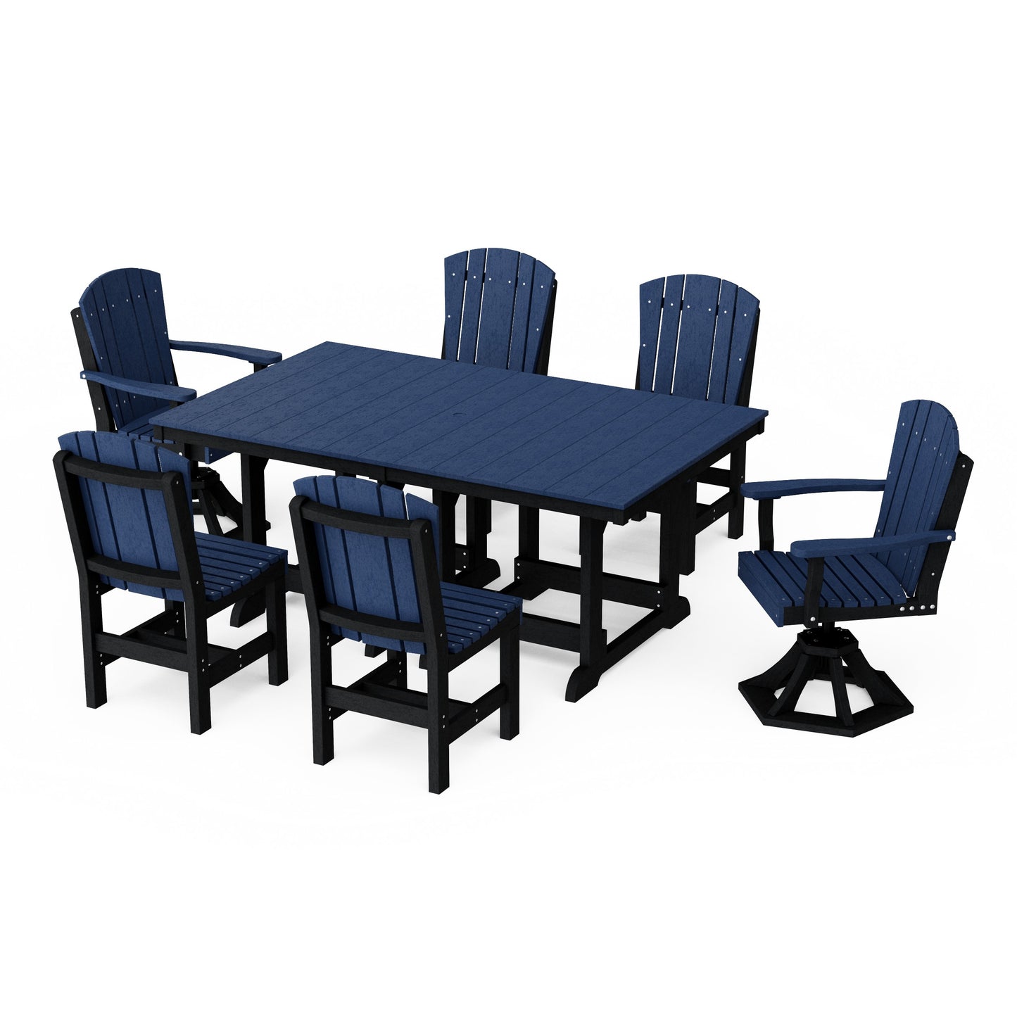 Heritage 7-Piece Dining Set with Swivel Chairs