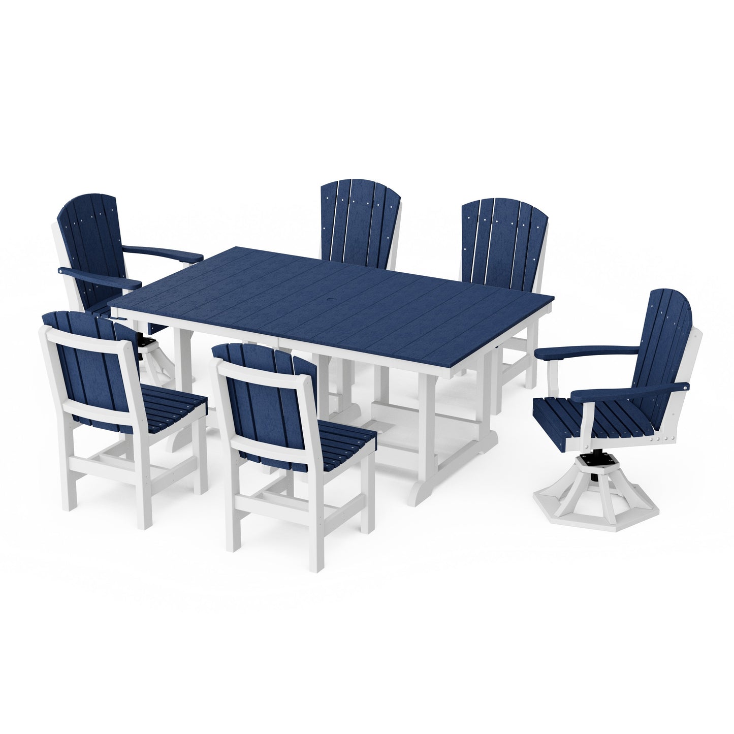 Heritage 7-Piece Dining Set with Swivel Chairs