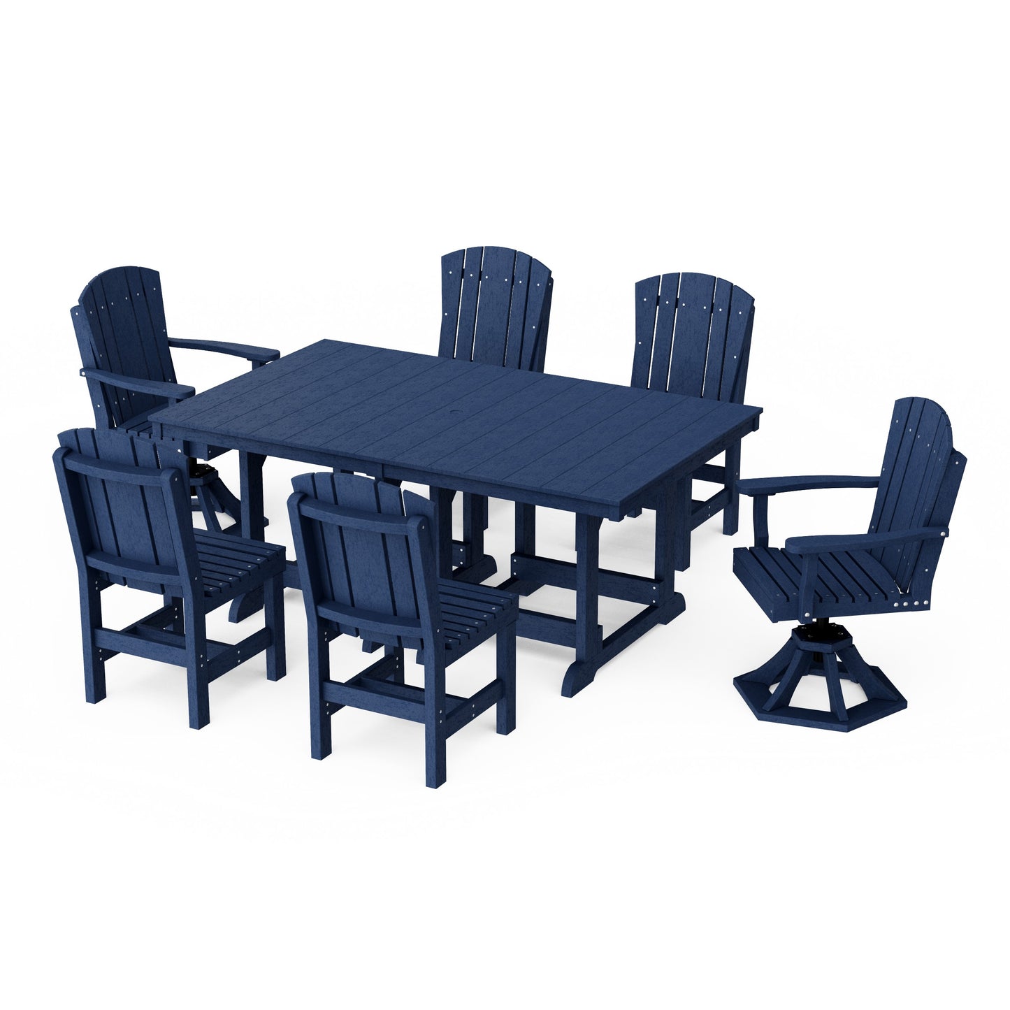 Heritage 7-Piece Dining Set with Swivel Chairs