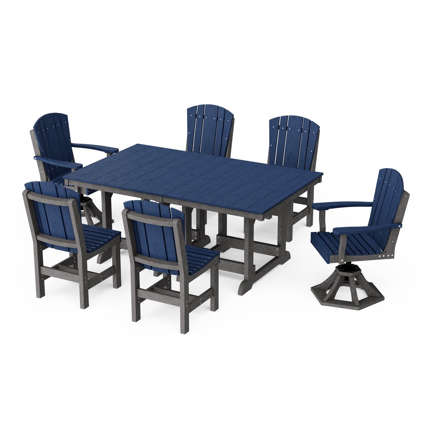 Heritage 7-Piece Dining Set with Swivel Chairs