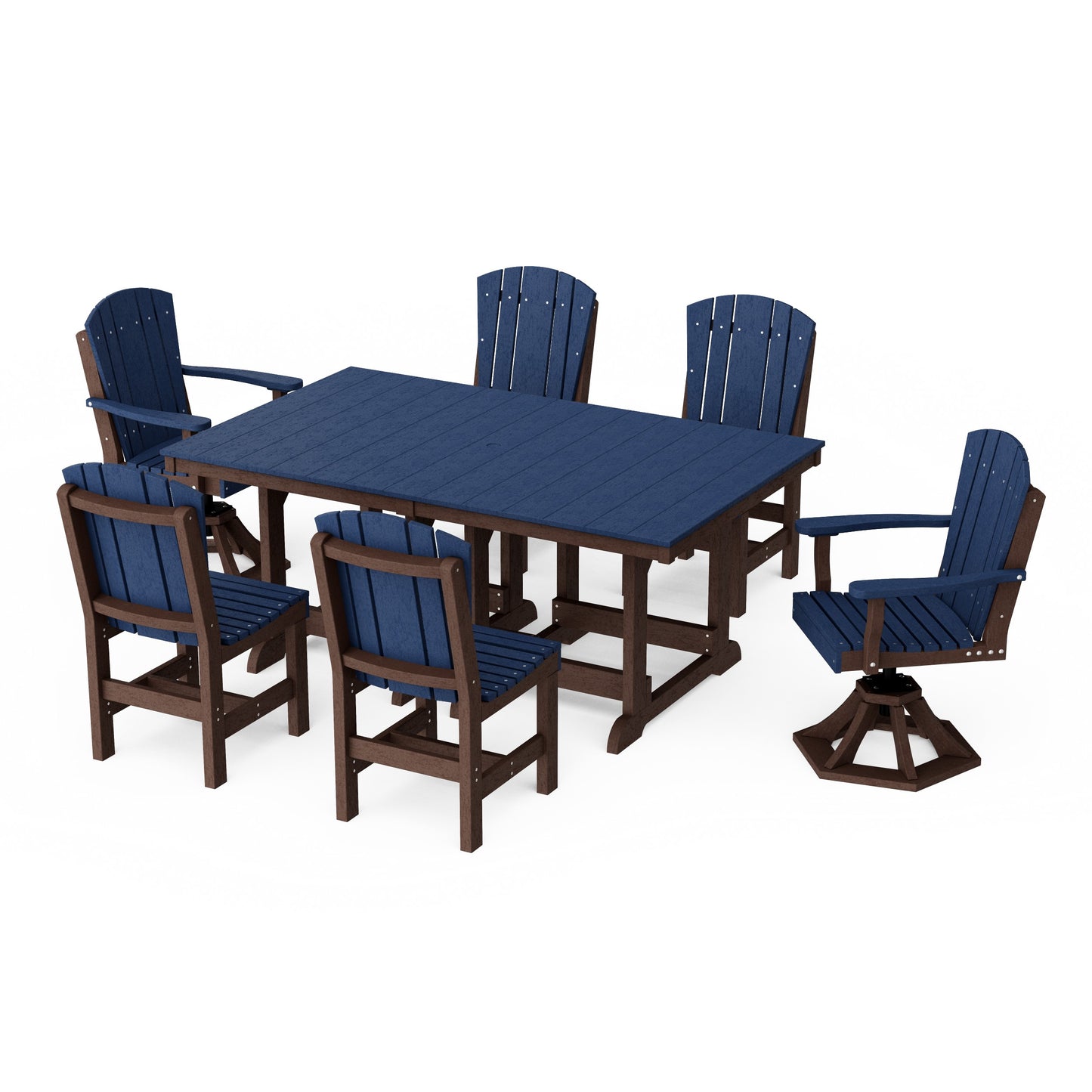 Heritage 7-Piece Dining Set with Swivel Chairs