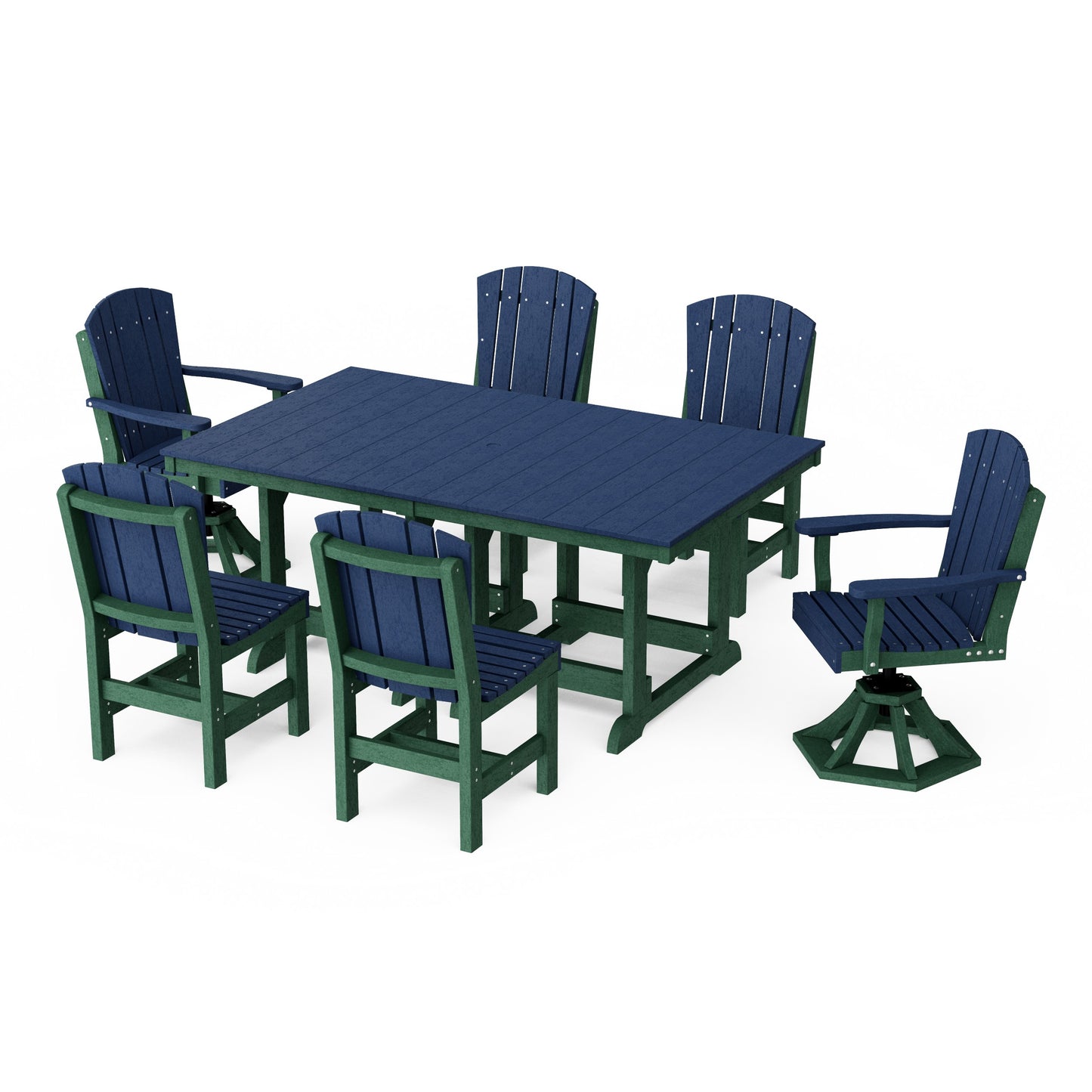 Heritage 7-Piece Dining Set with Swivel Chairs