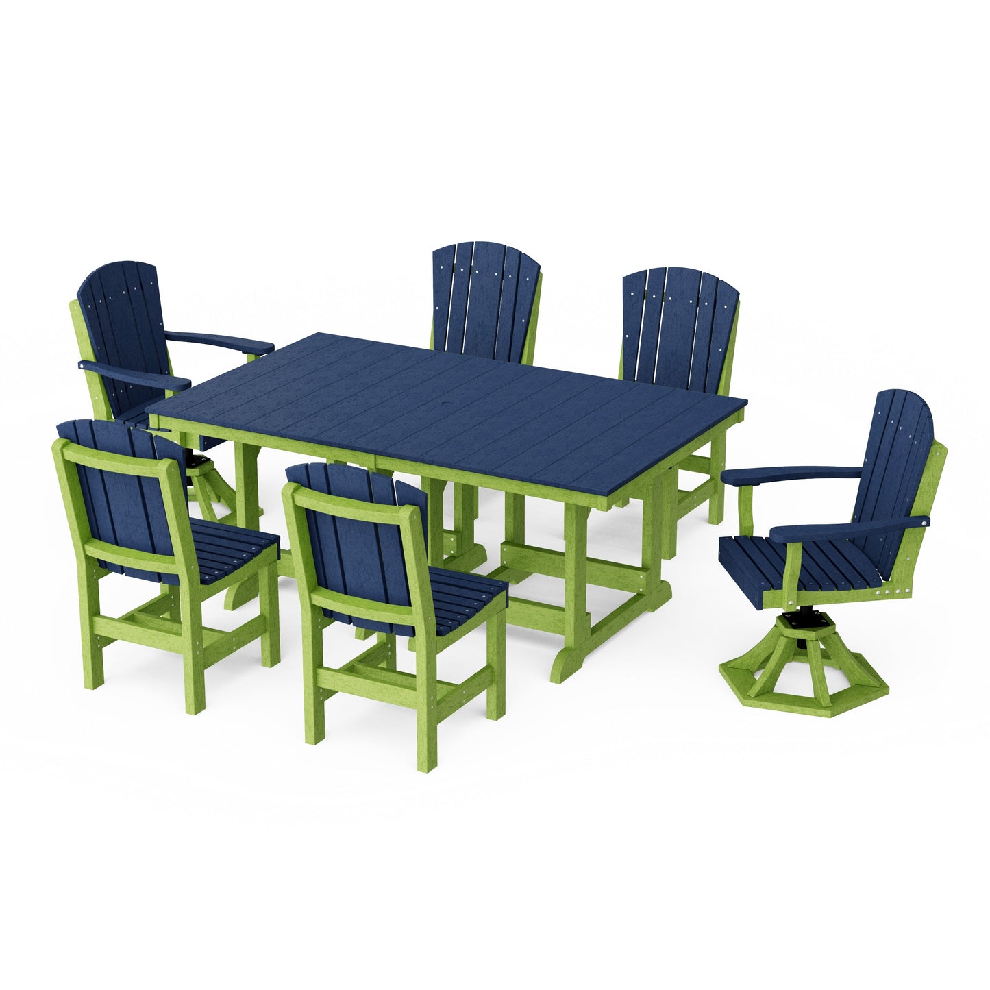Heritage 7-Piece Dining Set with Swivel Chairs