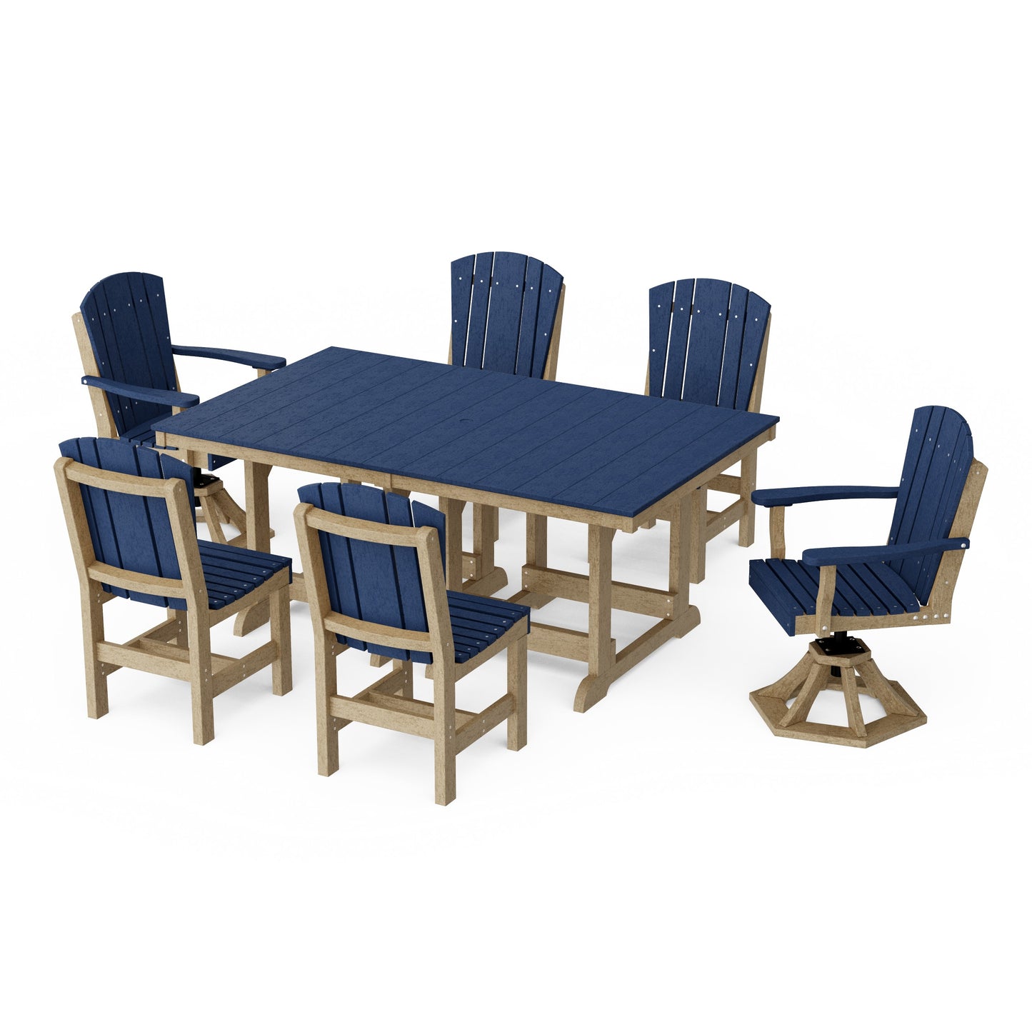 Heritage 7-Piece Dining Set with Swivel Chairs
