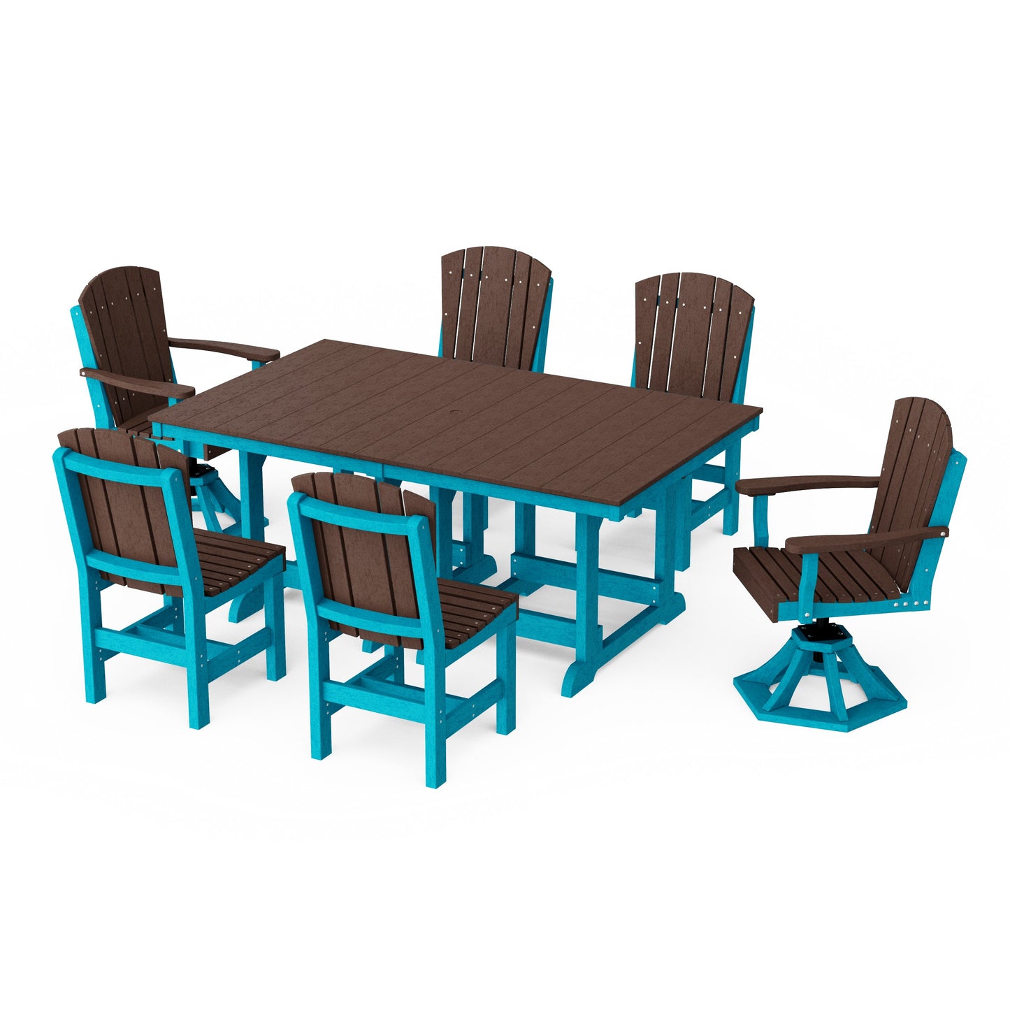 Heritage 7-Piece Dining Set with Swivel Chairs