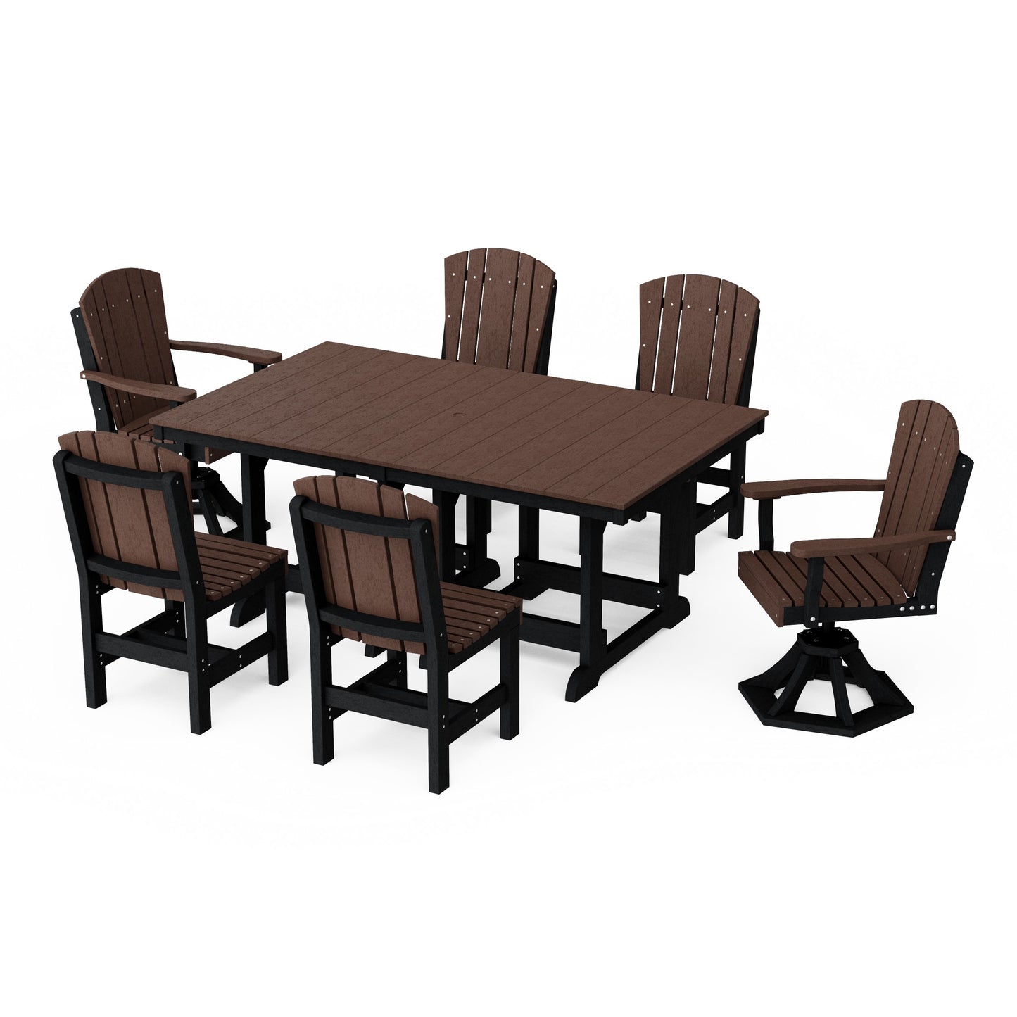 Heritage 7-Piece Dining Set with Swivel Chairs