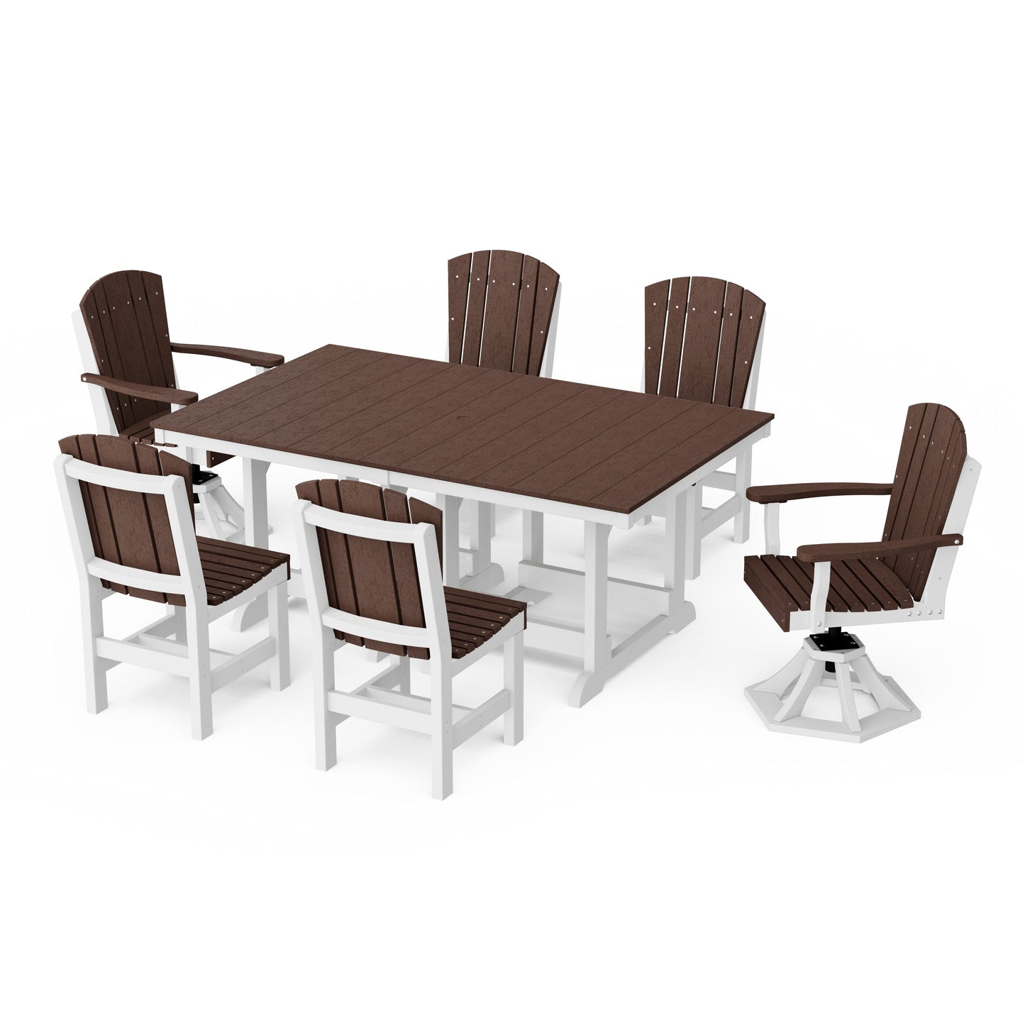 Heritage 7-Piece Dining Set with Swivel Chairs