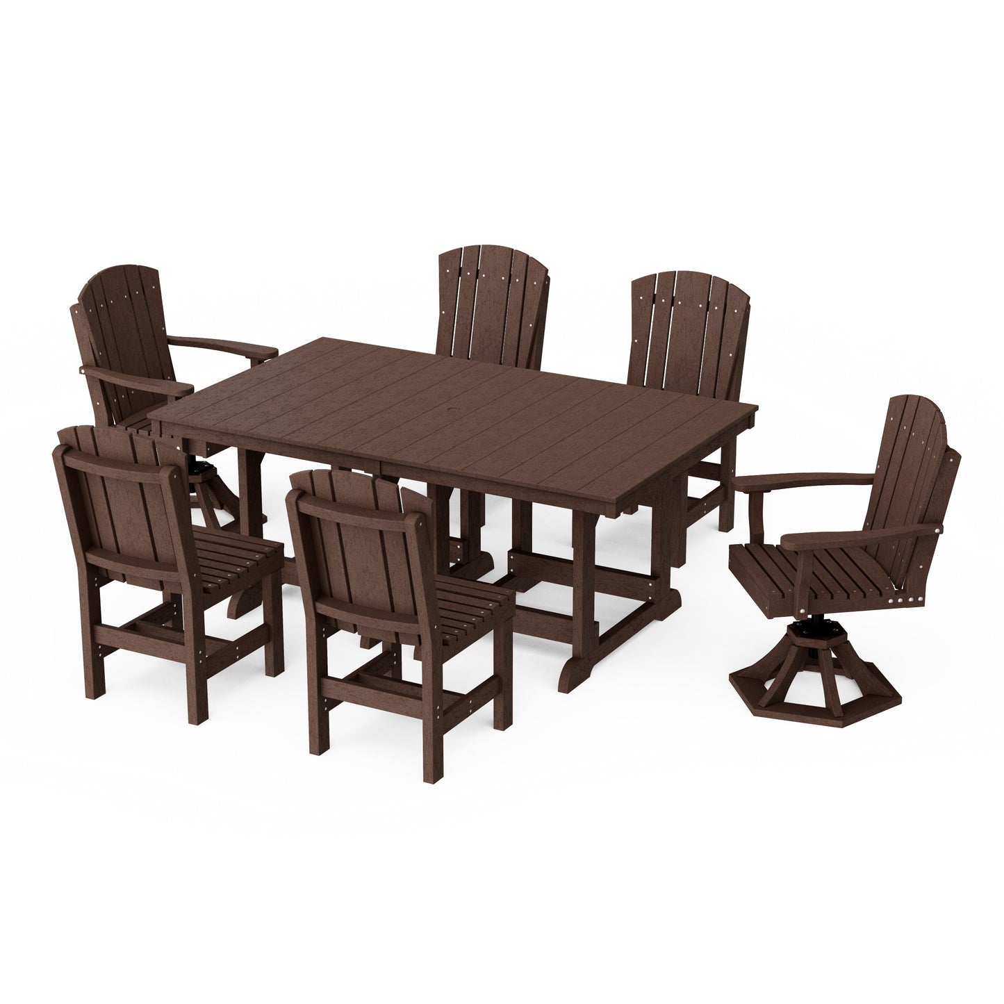 Heritage 7-Piece Dining Set with Swivel Chairs