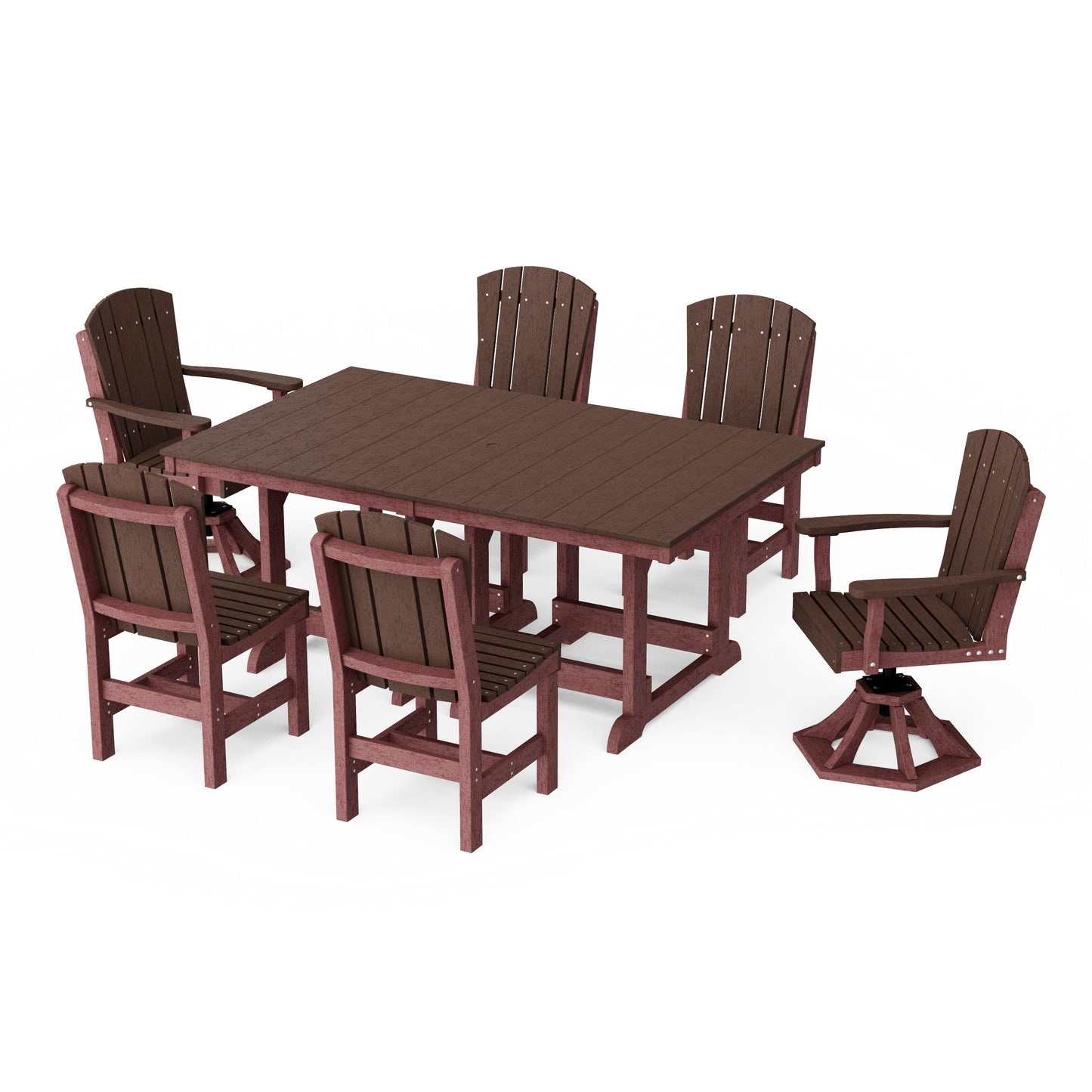 Heritage 7-Piece Dining Set with Swivel Chairs