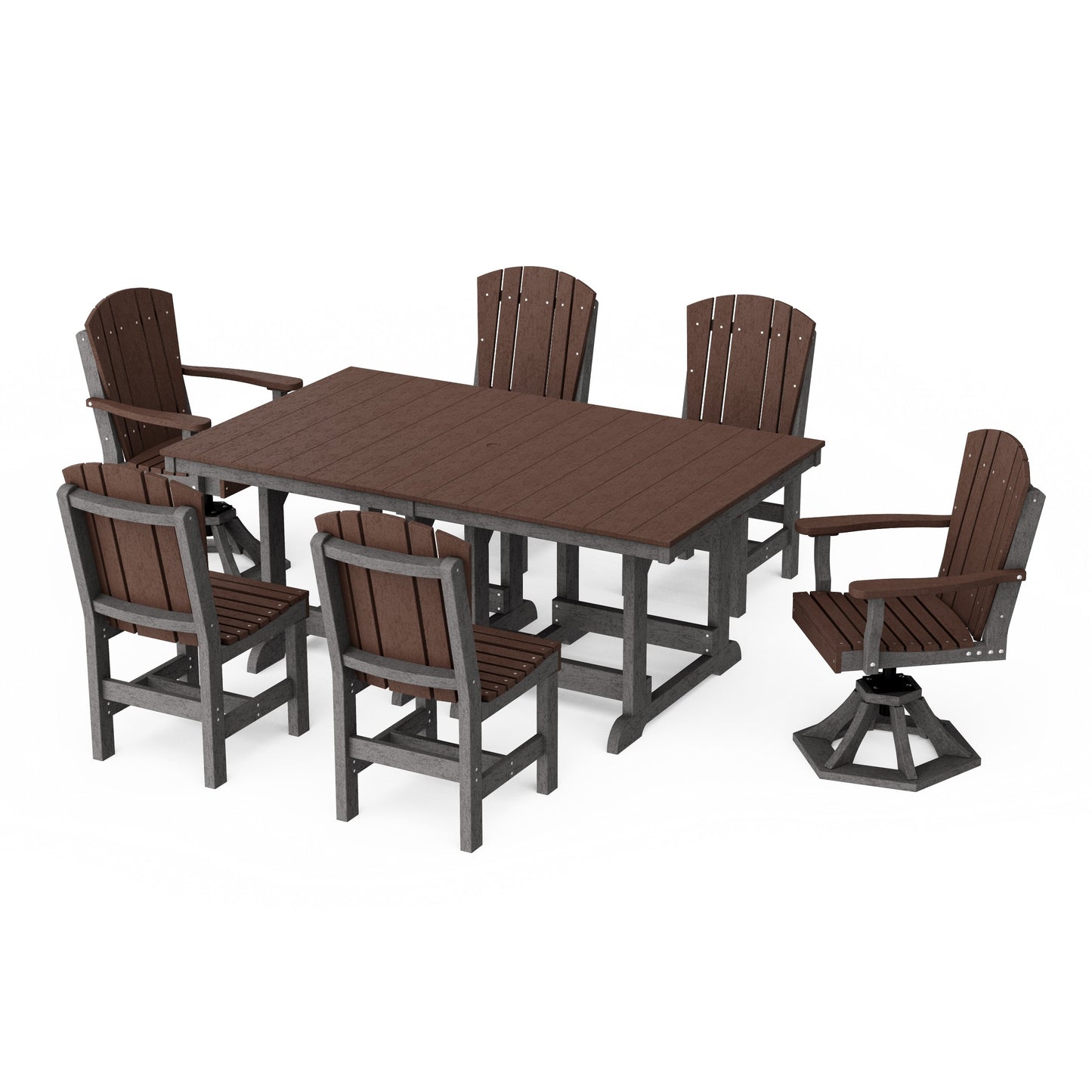 Heritage 7-Piece Dining Set with Swivel Chairs