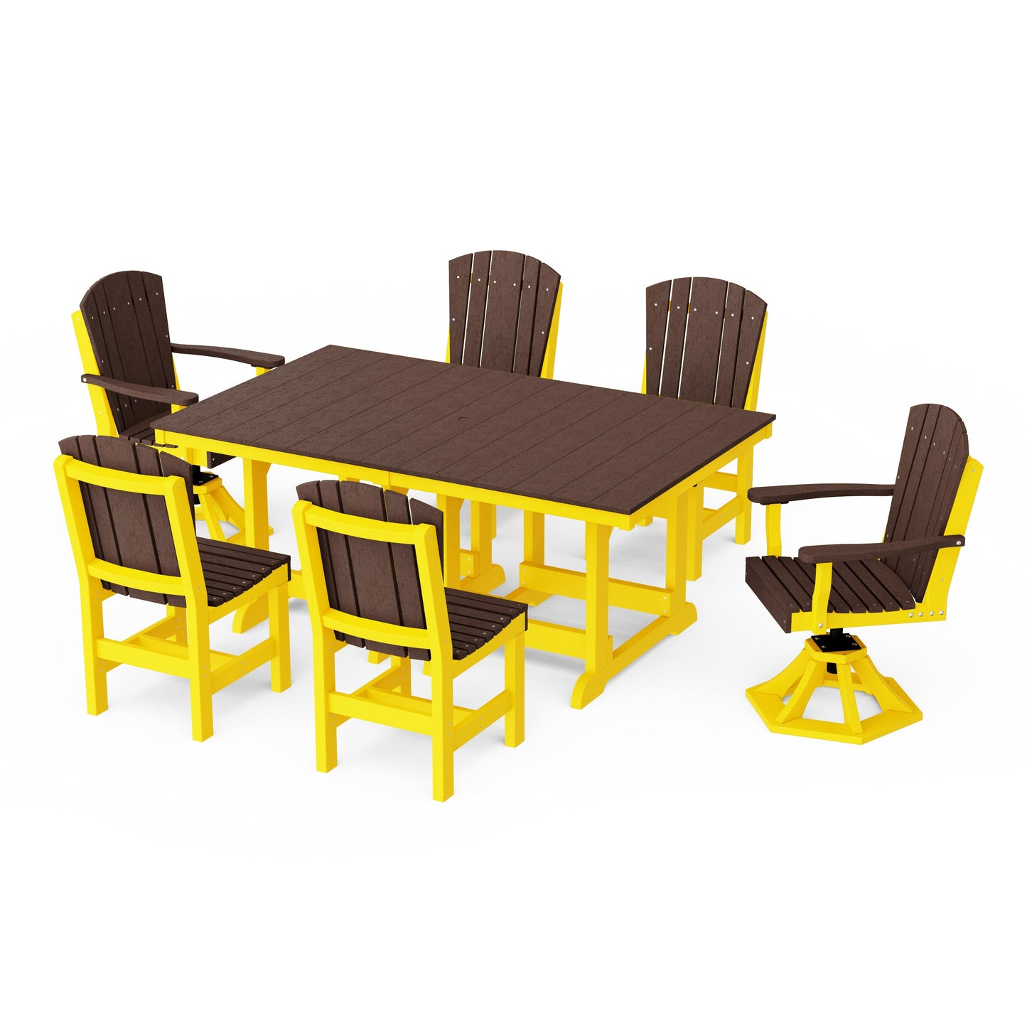 Heritage 7-Piece Dining Set with Swivel Chairs
