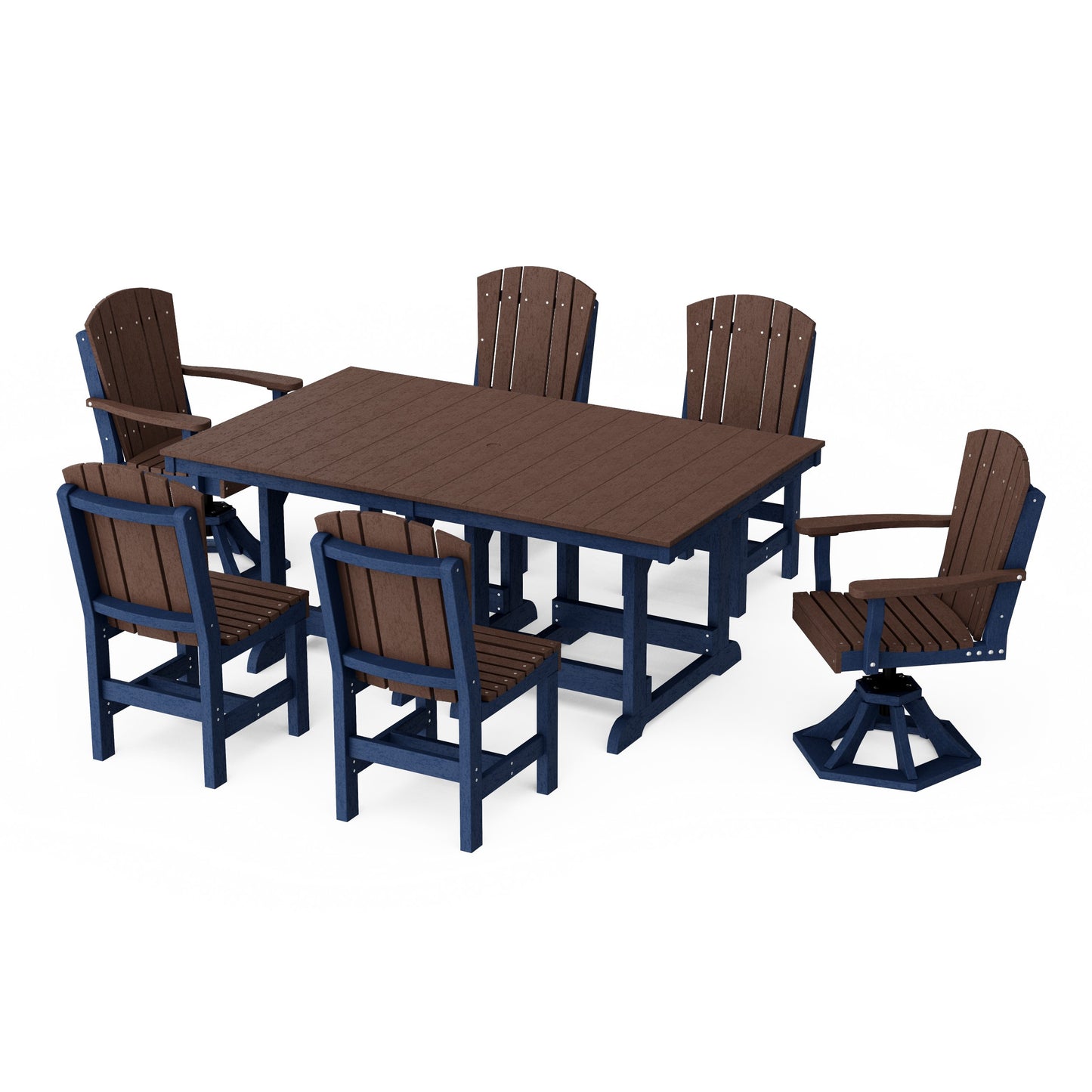 Heritage 7-Piece Dining Set with Swivel Chairs