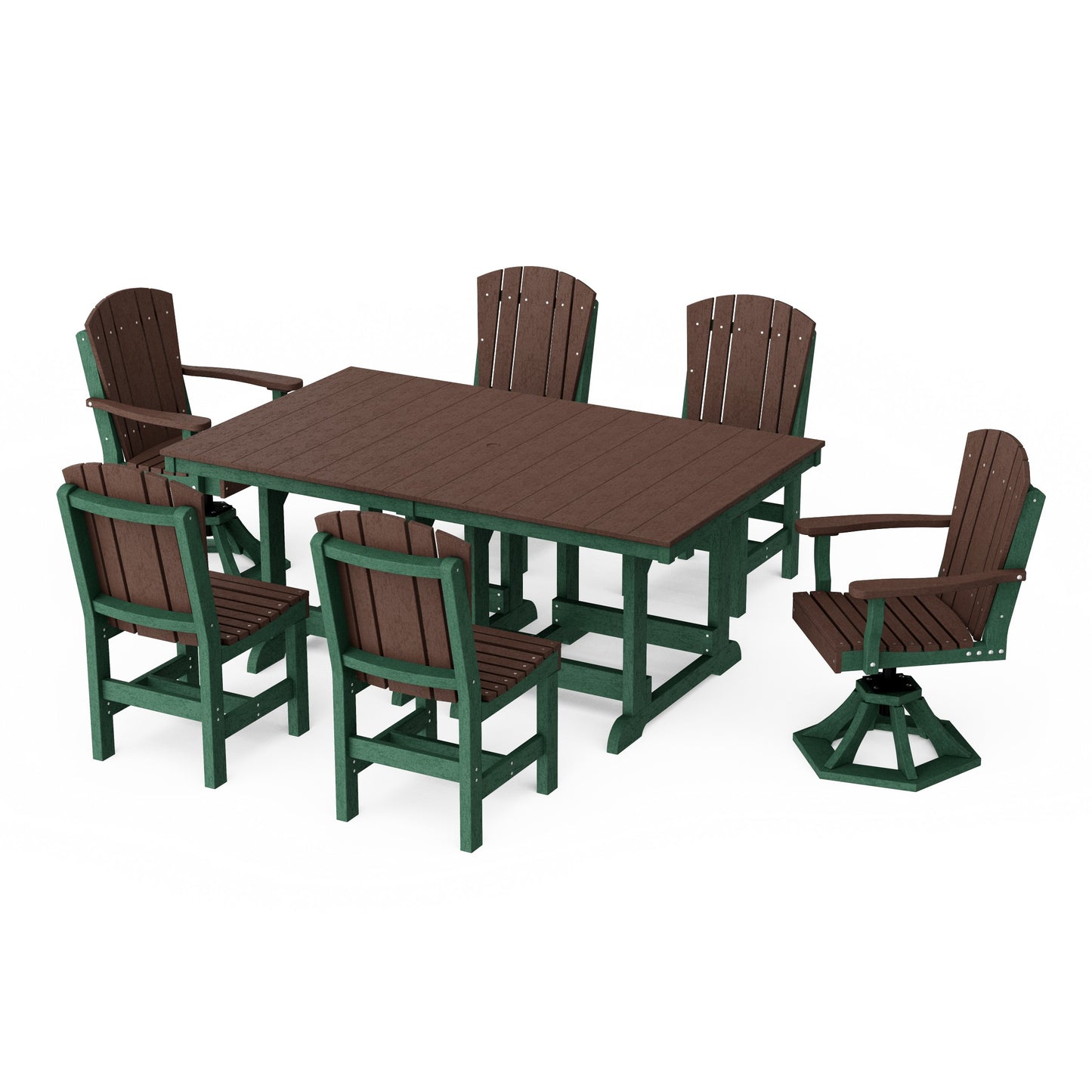 Heritage 7-Piece Dining Set with Swivel Chairs