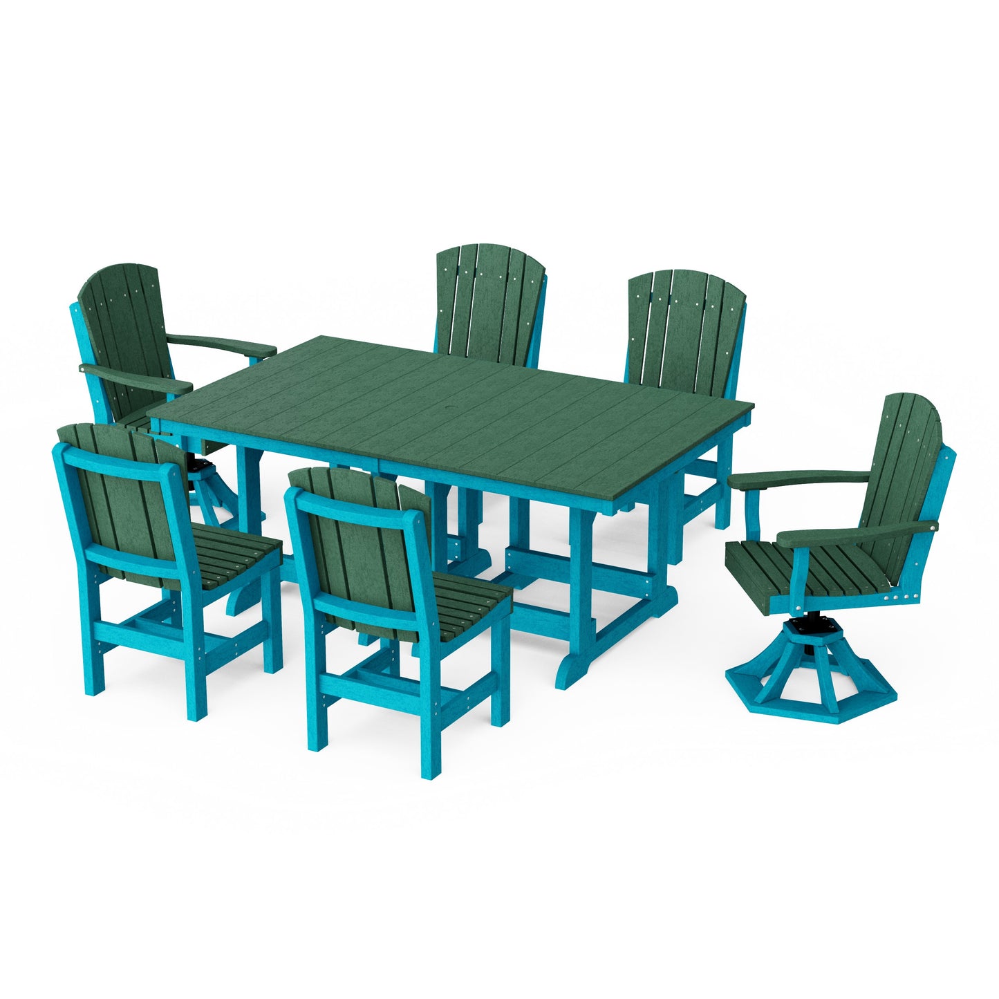 Heritage 7-Piece Dining Set with Swivel Chairs