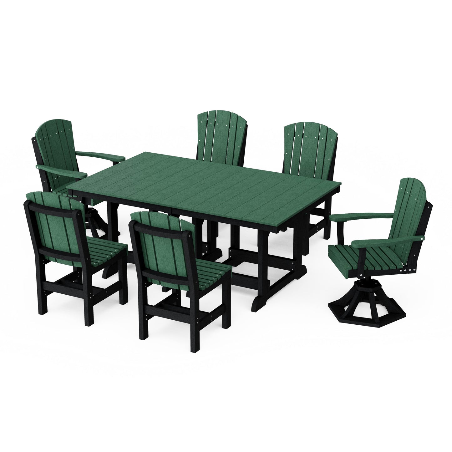 Heritage 7-Piece Dining Set with Swivel Chairs