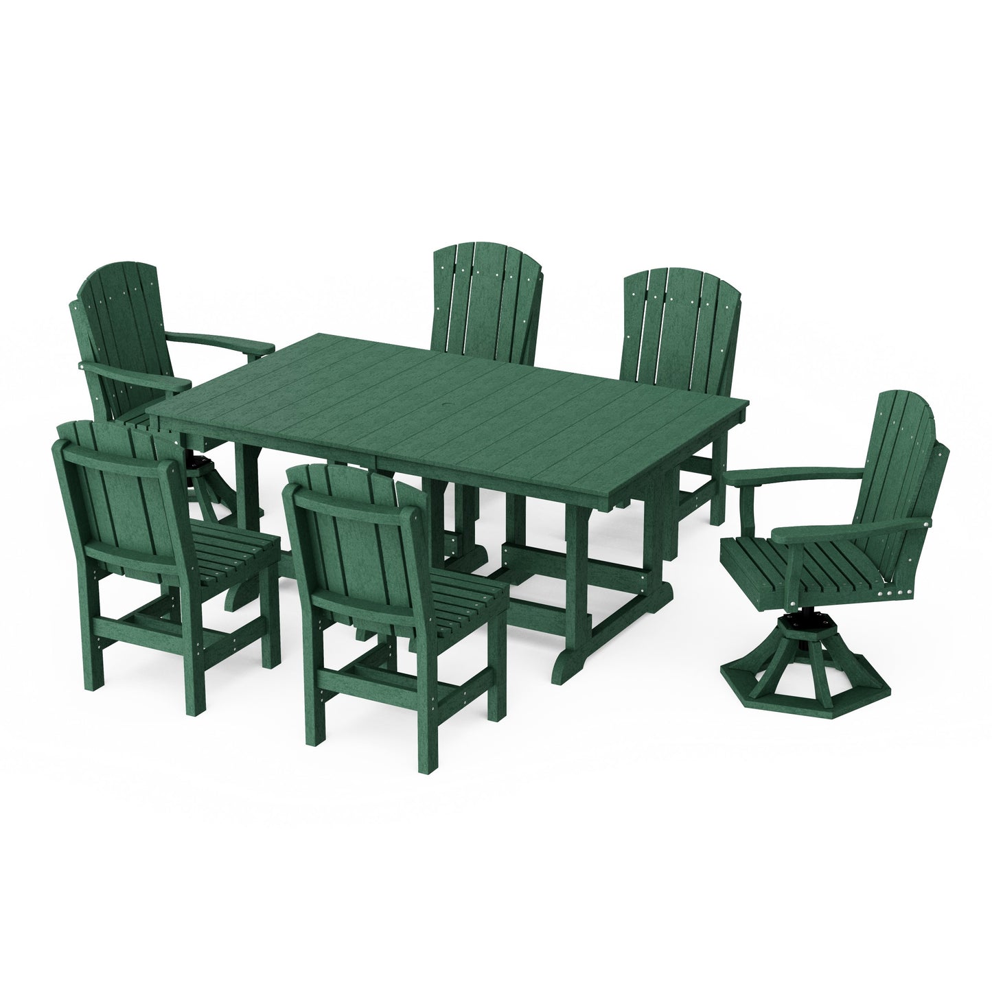 Heritage 7-Piece Dining Set with Swivel Chairs