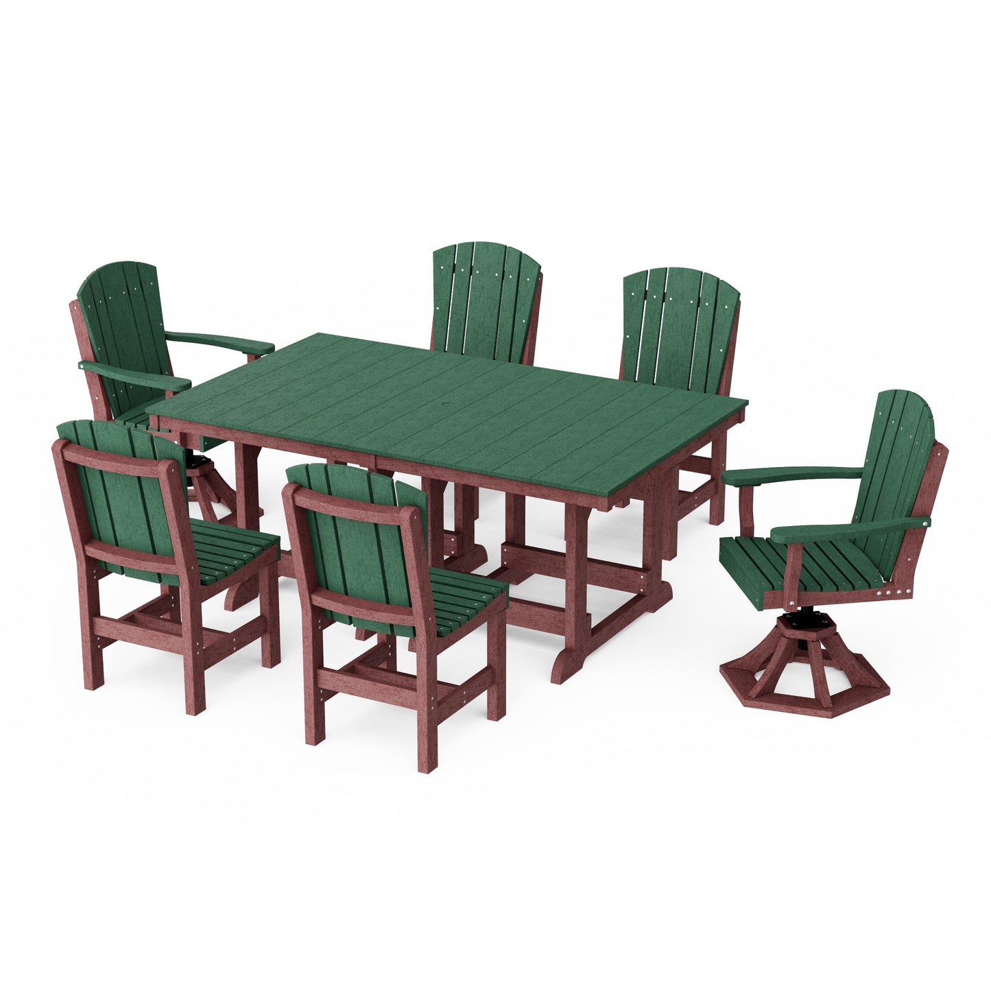 Heritage 7-Piece Dining Set with Swivel Chairs