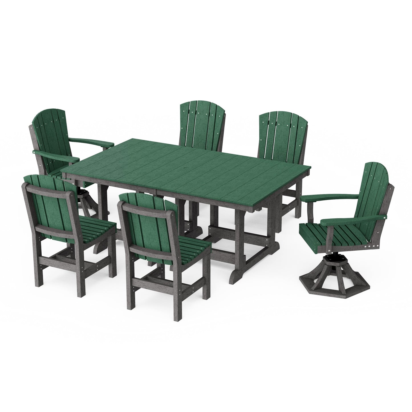 Heritage 7-Piece Dining Set with Swivel Chairs