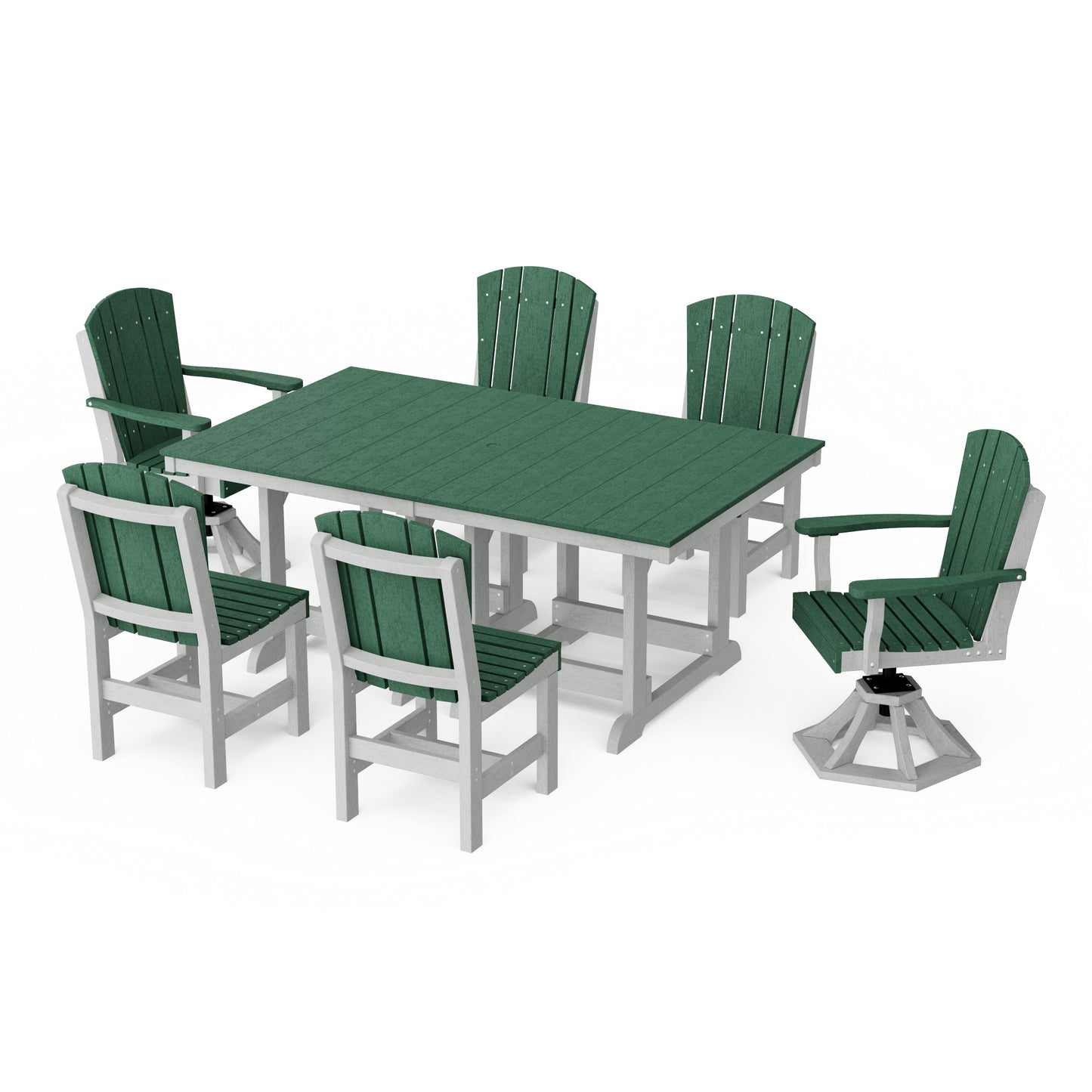 Heritage 7-Piece Dining Set with Swivel Chairs
