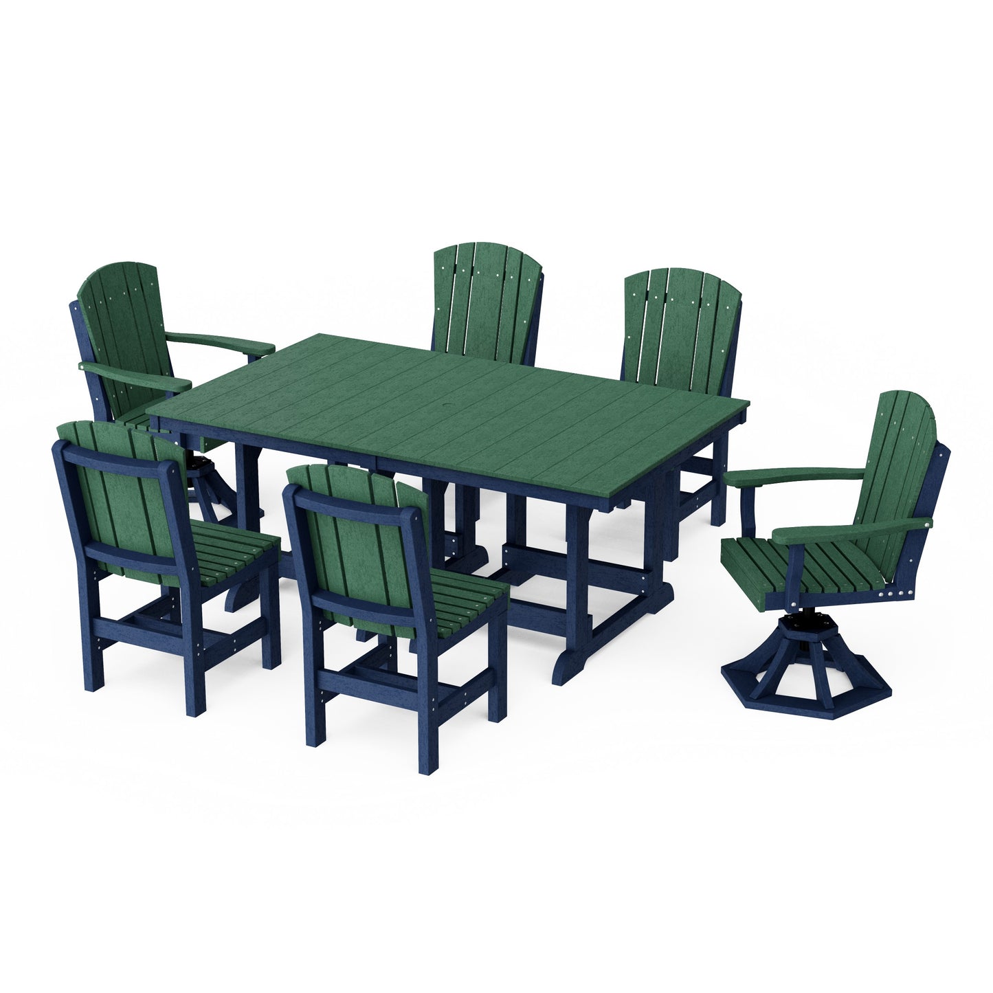 Heritage 7-Piece Dining Set with Swivel Chairs