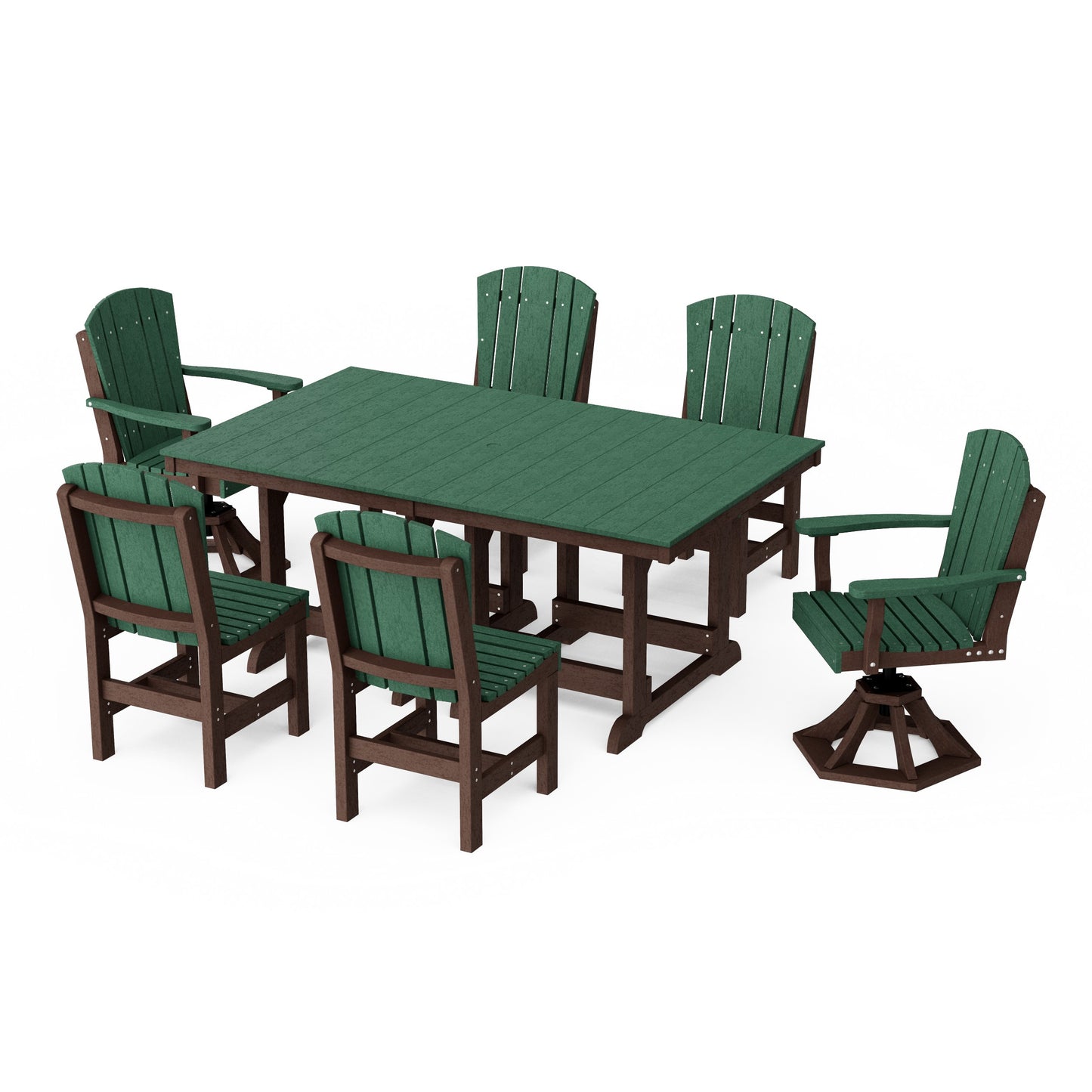 Heritage 7-Piece Dining Set with Swivel Chairs