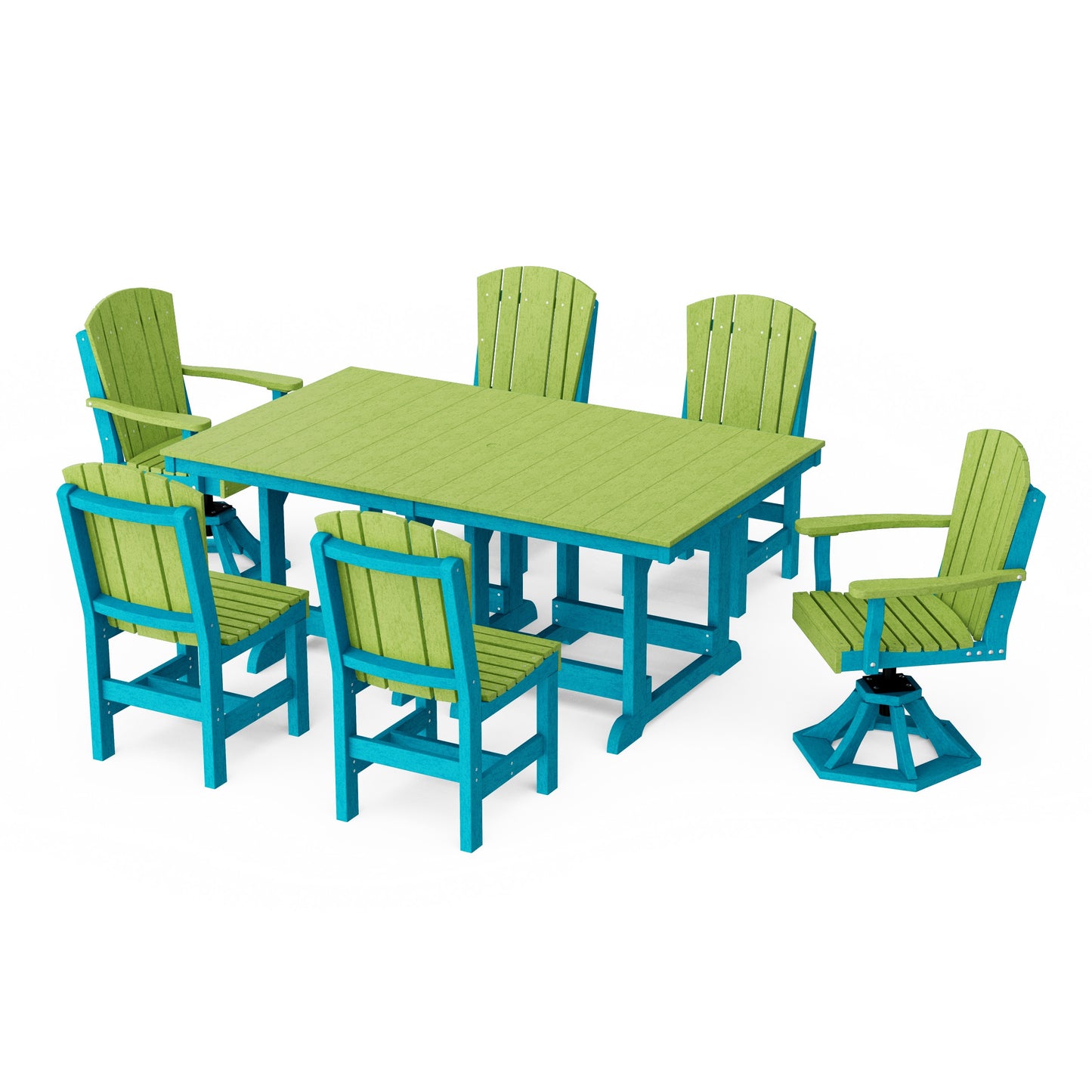 Heritage 7-Piece Dining Set with Swivel Chairs