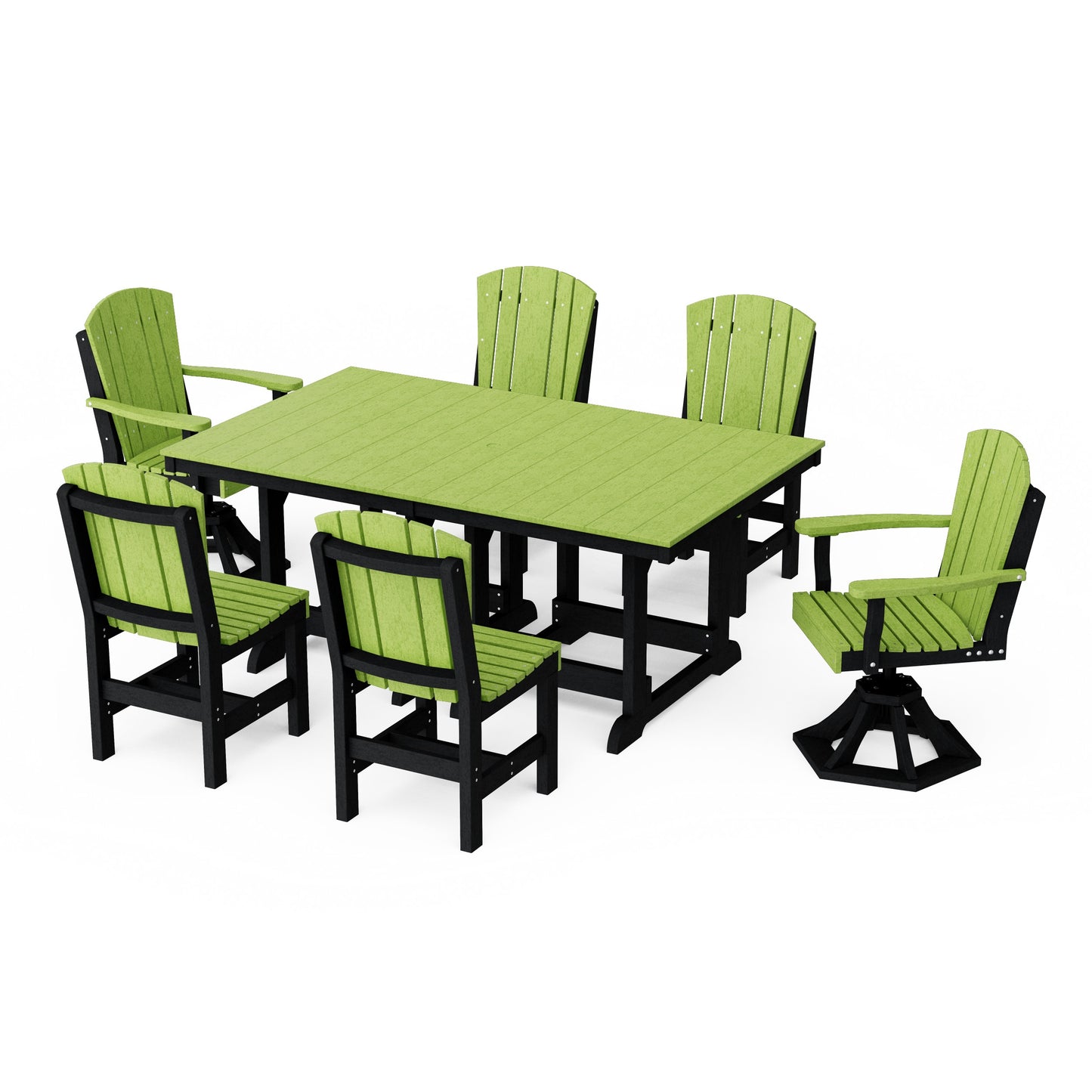 Heritage 7-Piece Dining Set with Swivel Chairs