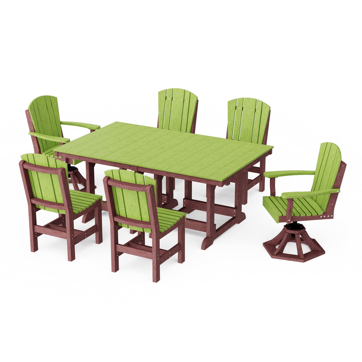 Heritage 7-Piece Dining Set with Swivel Chairs