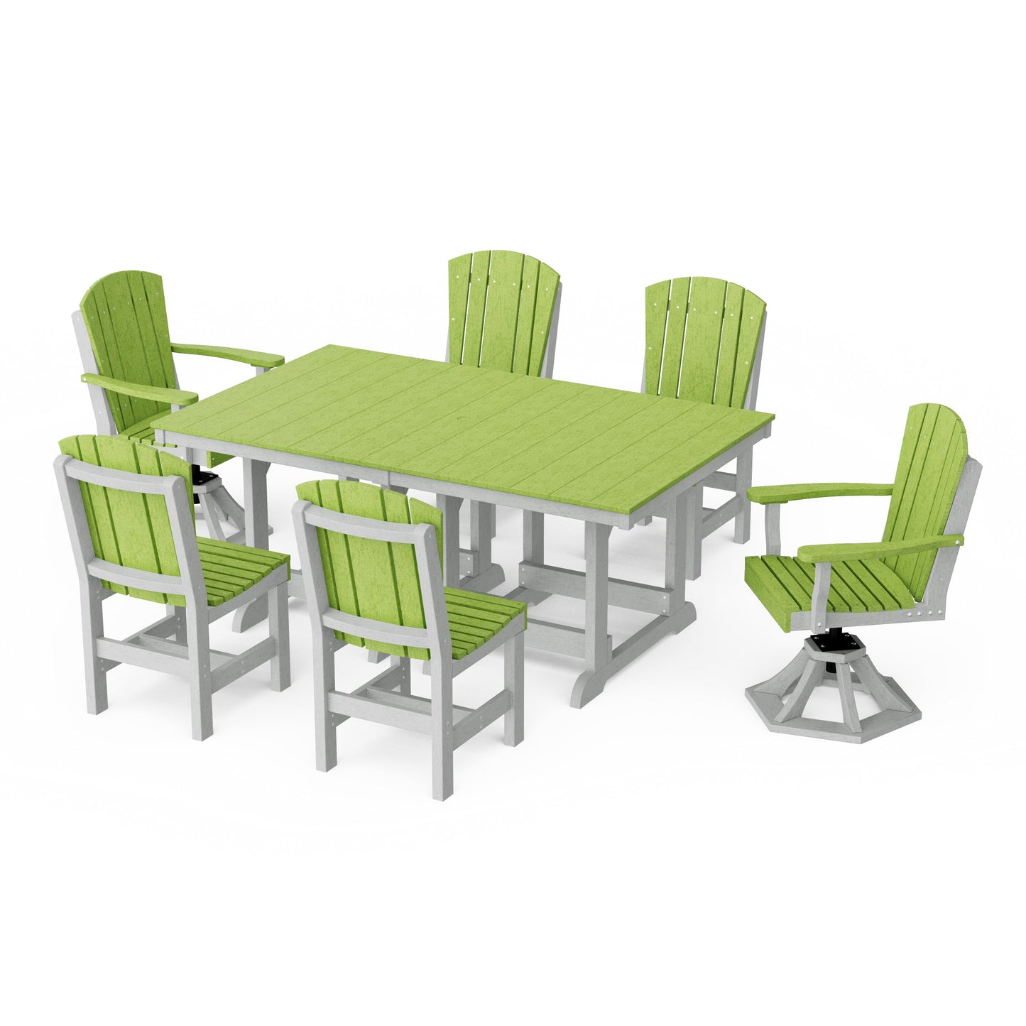 Heritage 7-Piece Dining Set with Swivel Chairs