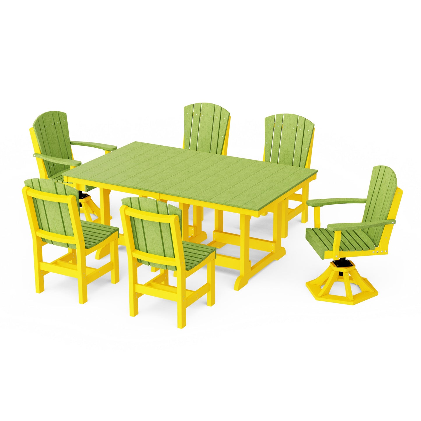 Heritage 7-Piece Dining Set with Swivel Chairs