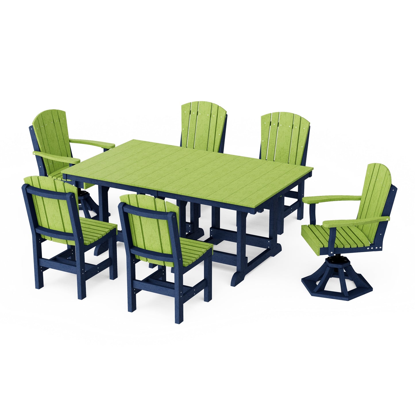 Heritage 7-Piece Dining Set with Swivel Chairs
