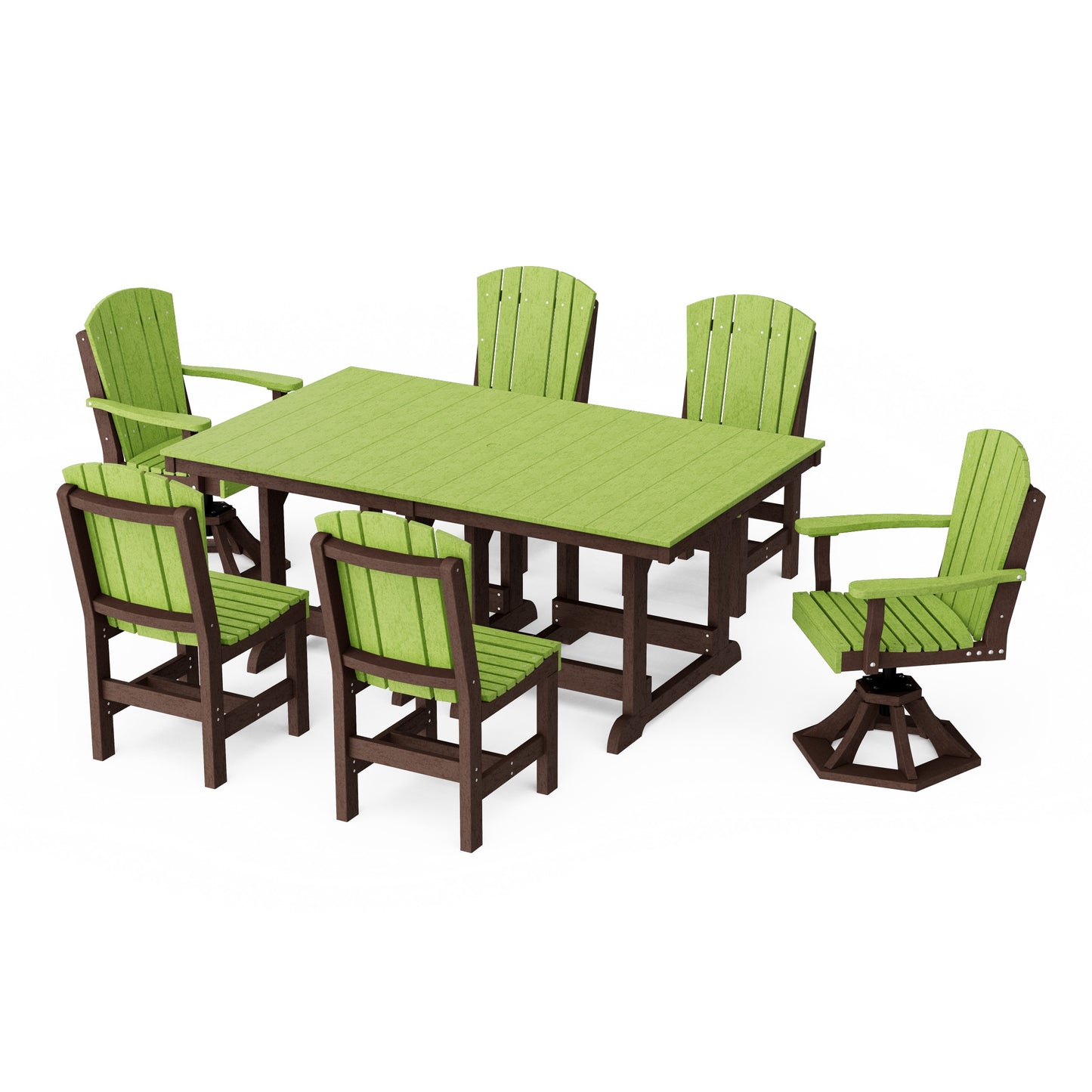 Heritage 7-Piece Dining Set with Swivel Chairs