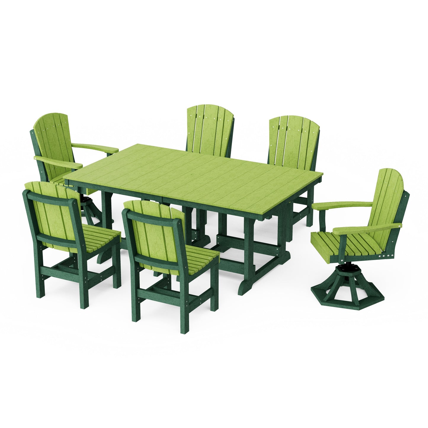 Heritage 7-Piece Dining Set with Swivel Chairs