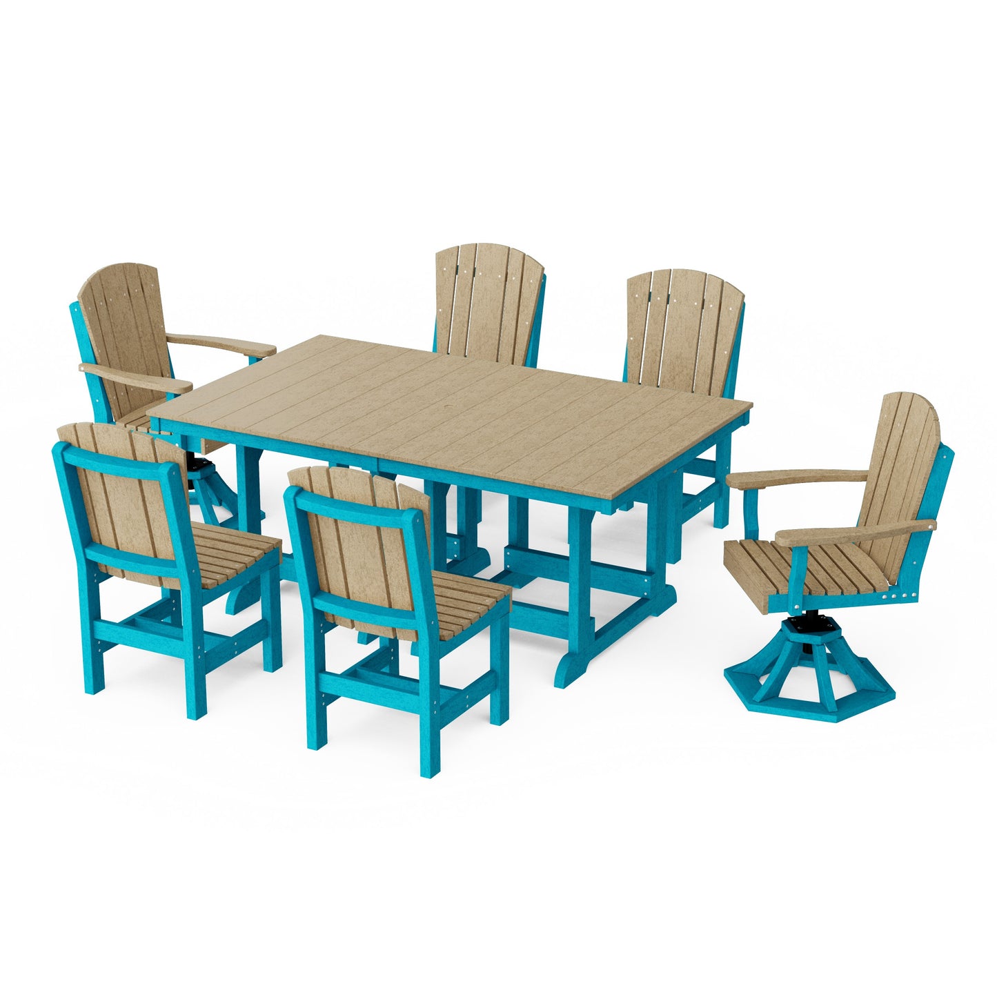 Heritage 7-Piece Dining Set with Swivel Chairs
